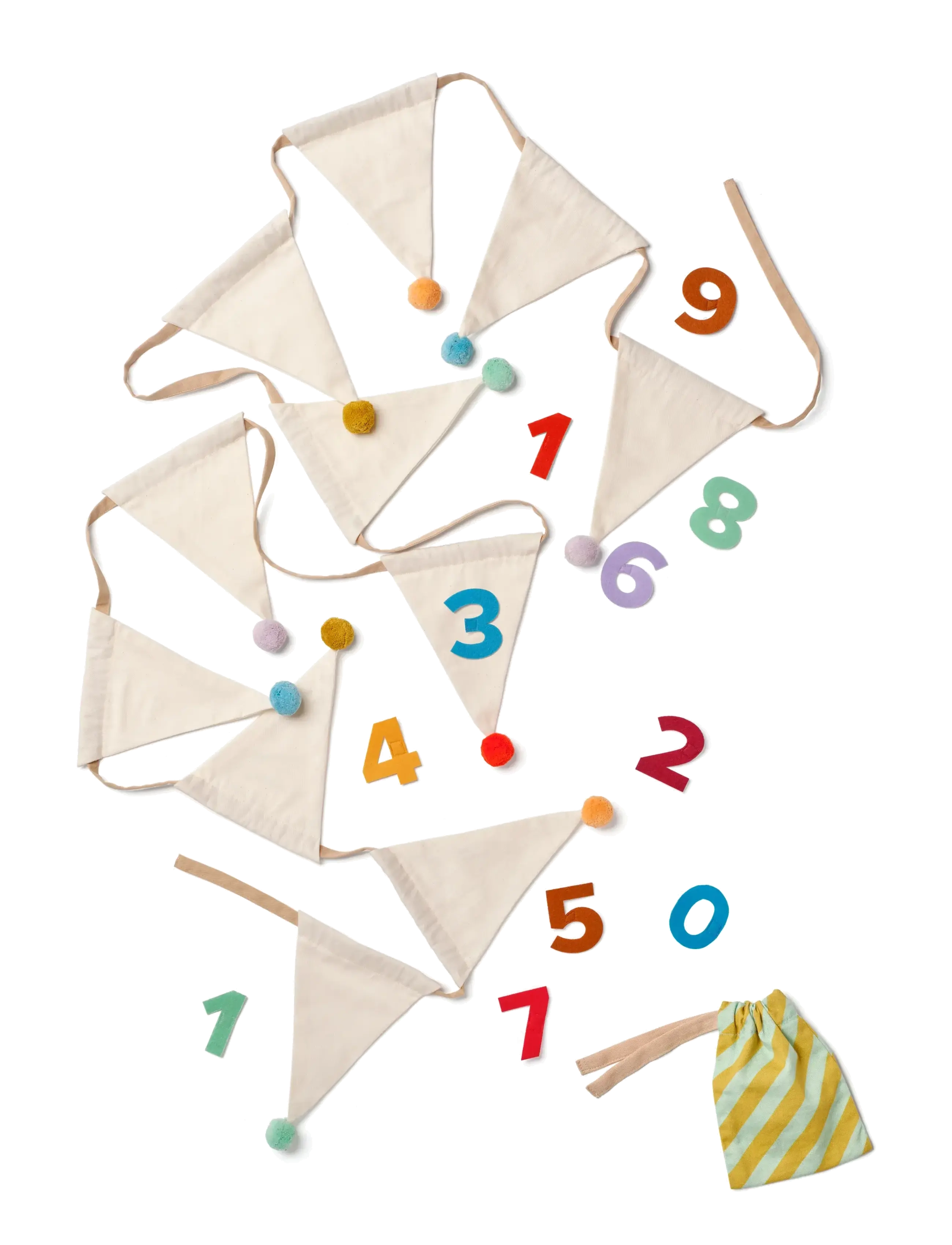 Kid's Concept Bunting pompoms DRESS-UP - Lasten syntymäpäivät - MULTI / cream