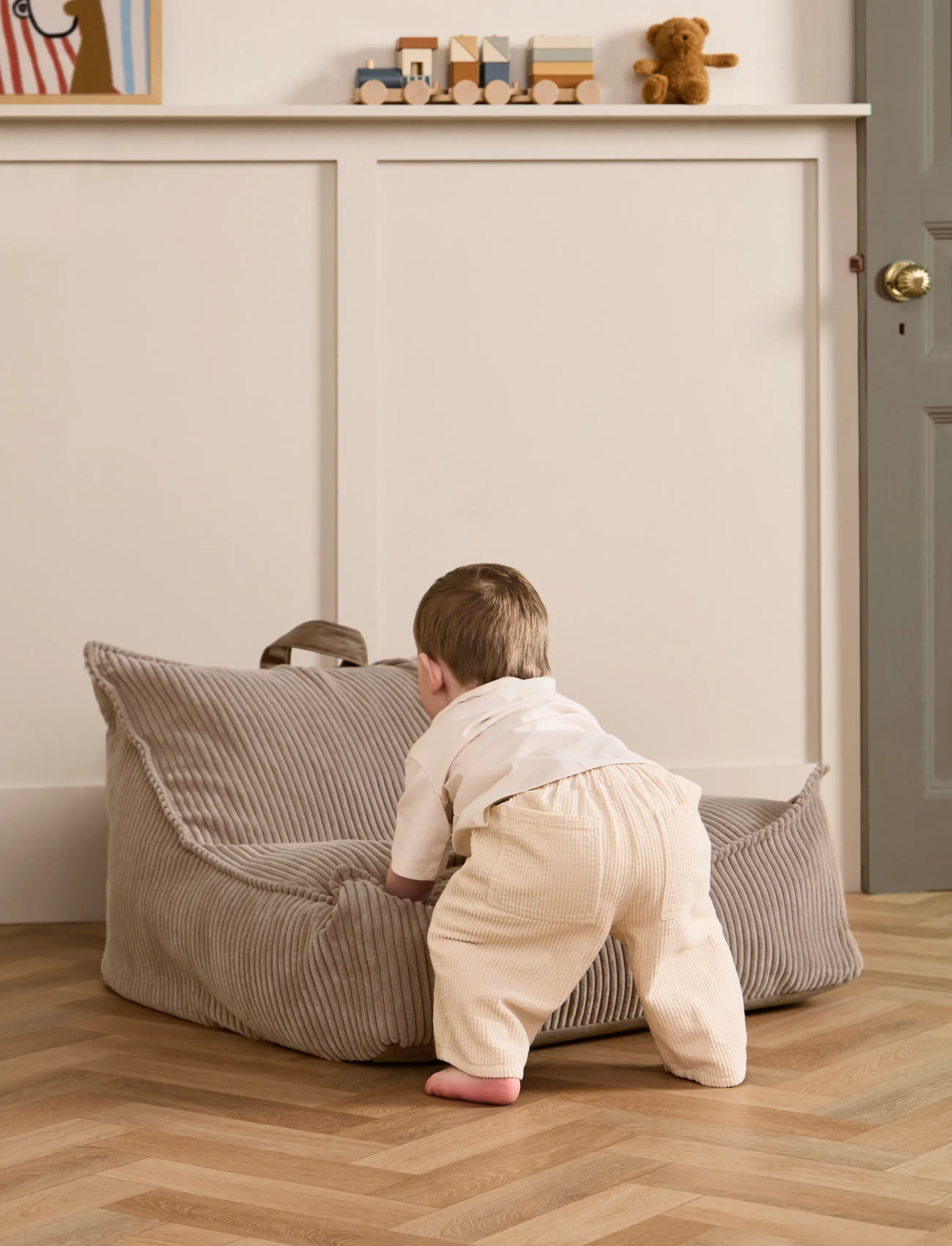 Kid's Concept Bean Bag Grey/Brown, One Size, Furniture, Beige - Pouffes, Kinder