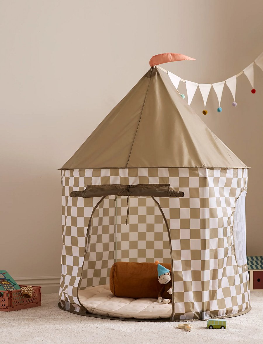 Kid's Concept - Tent check khaki - spielzelte und -tunnel - multi - 0