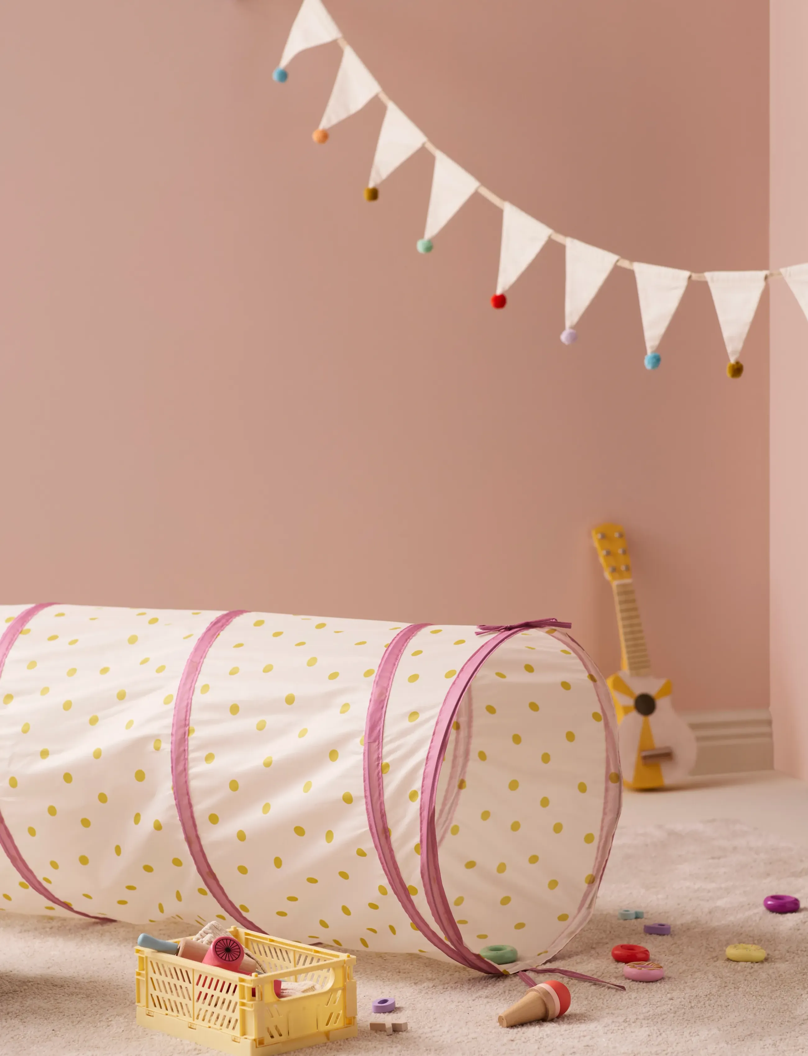 Kid's Concept Tunnel Dot Pink, One Size, Play Tents & Tunnels, Rosa - Kinder