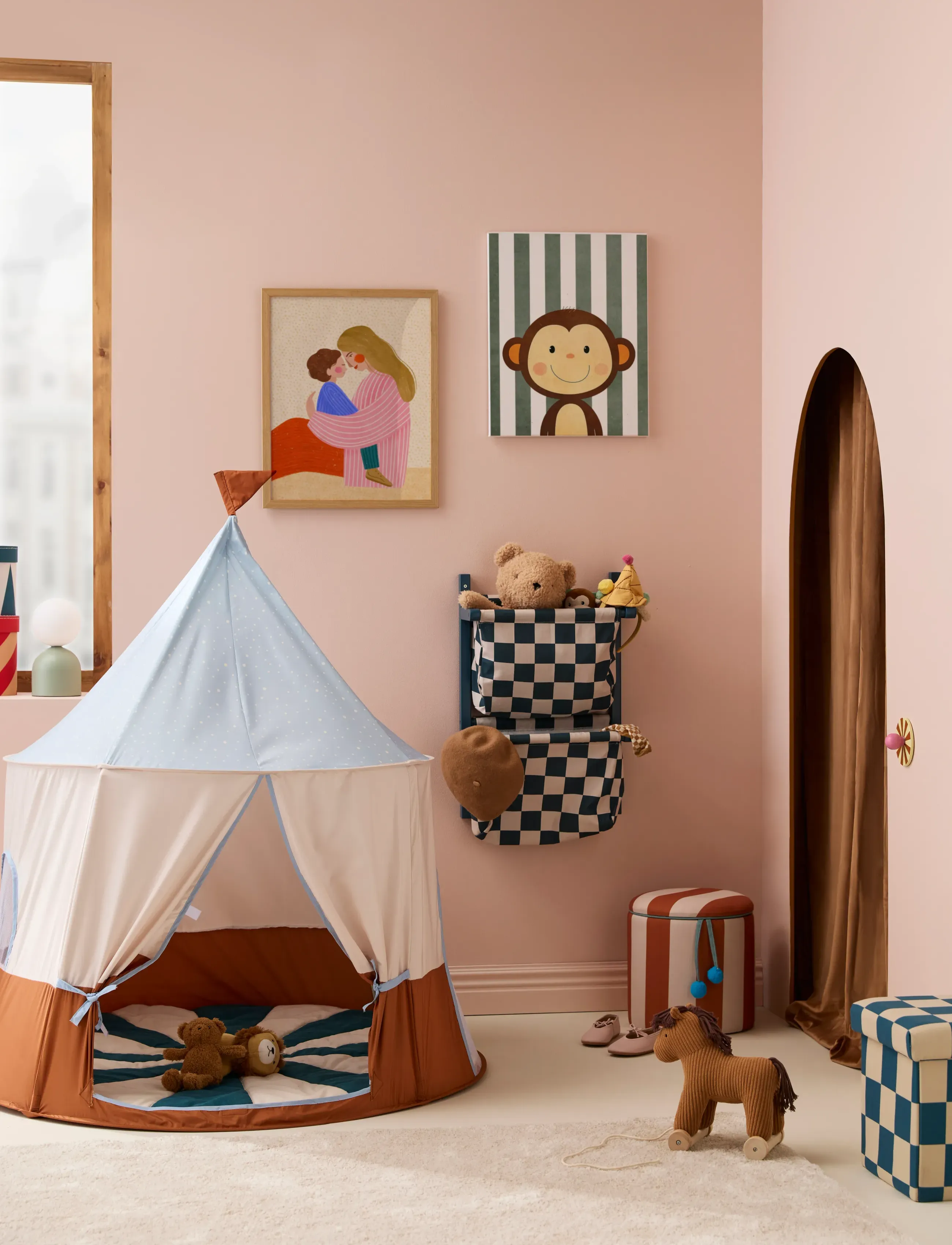Kid's Concept Tent Circus Blue, One Size, Play Tents & Tunnels, Beige - Tent, Kinder