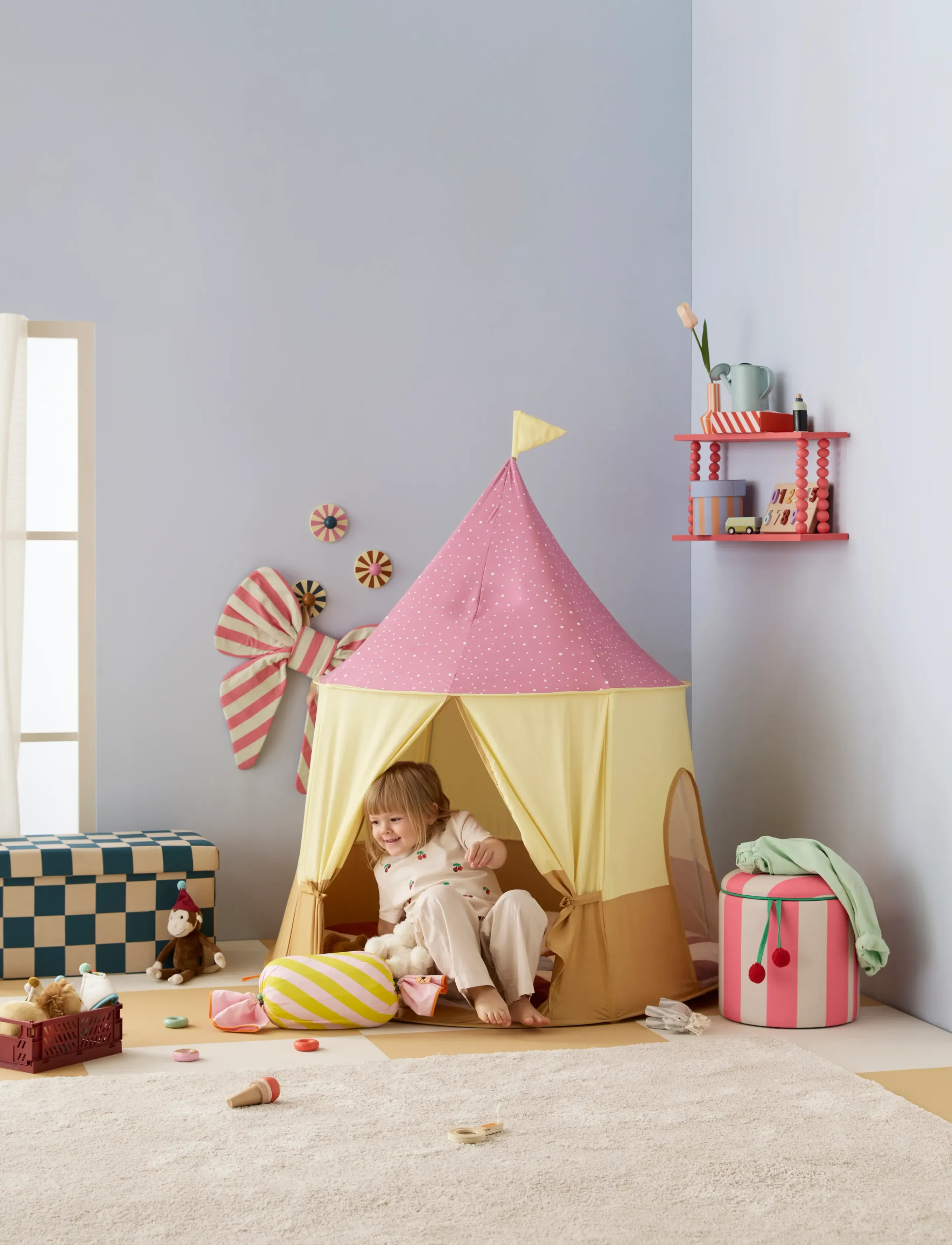 Kid's Concept Tent Circus Pink, One Size, Play Tents & Tunnels, Gelb - Tent, Kinder