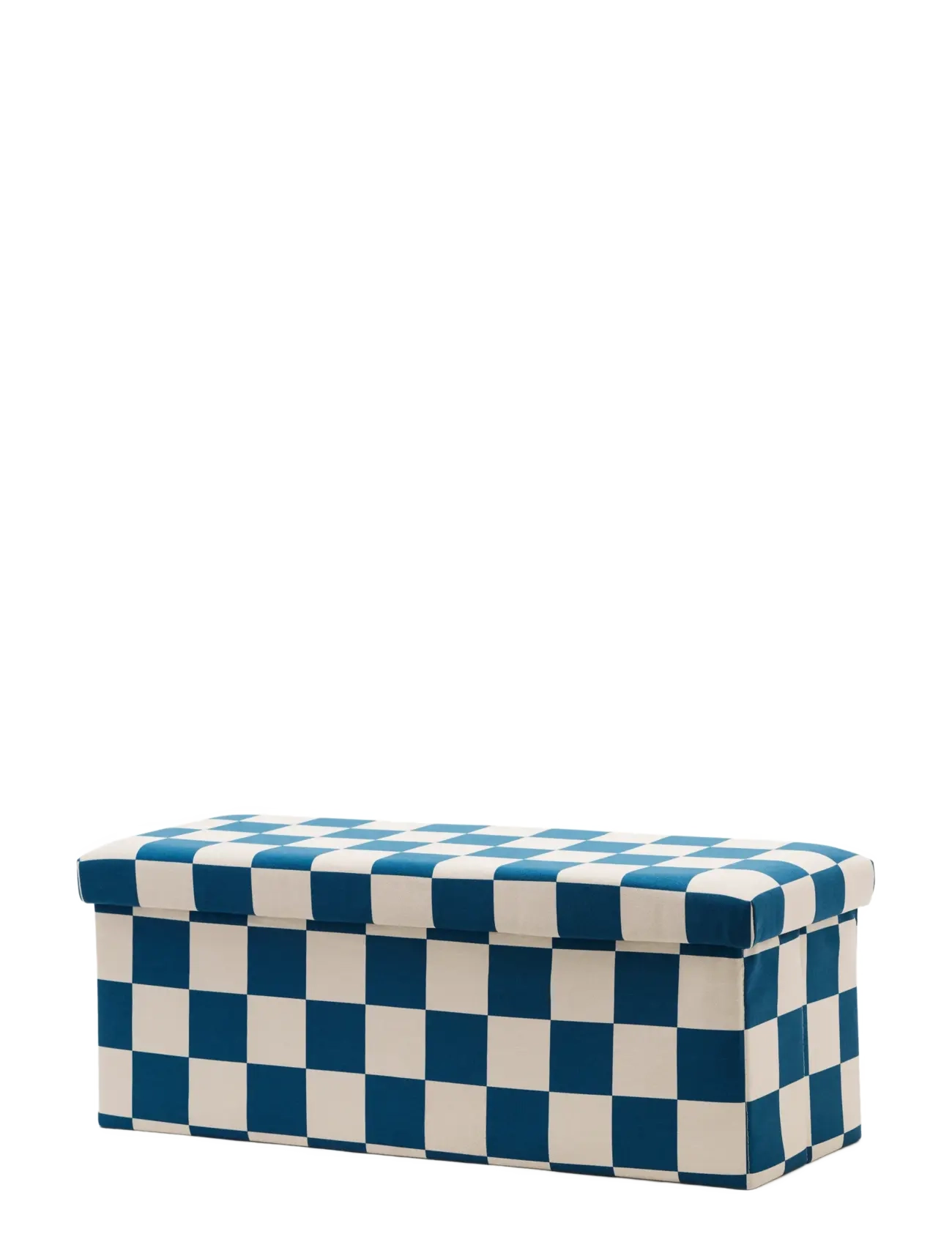 Kid's Concept Pouffe With Storage Check Teal 80 Cm, Puffer, Blå, Str: ONE SIZE