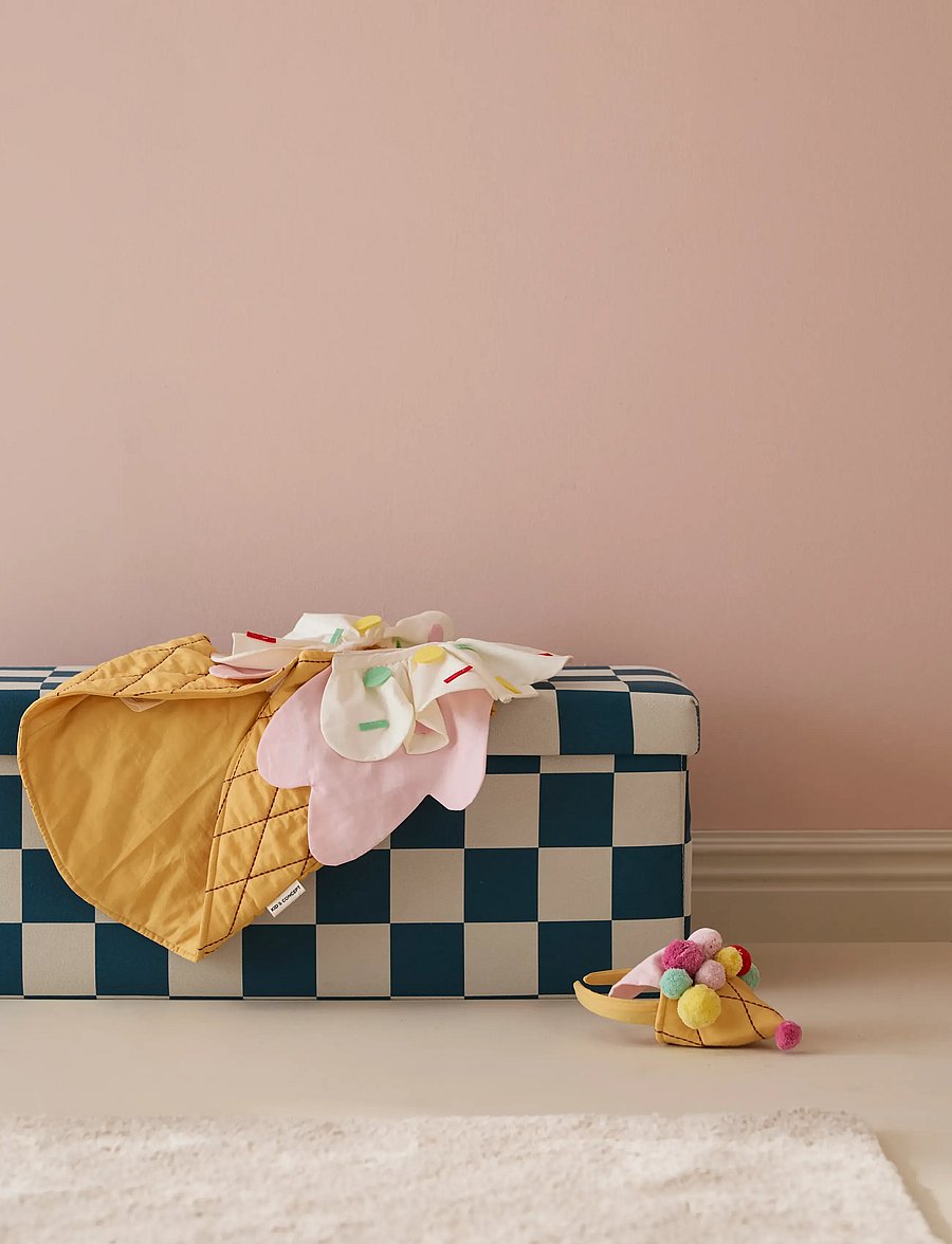 Kid's Concept - Pouffe with storage check teal 80 cm - multi - 5