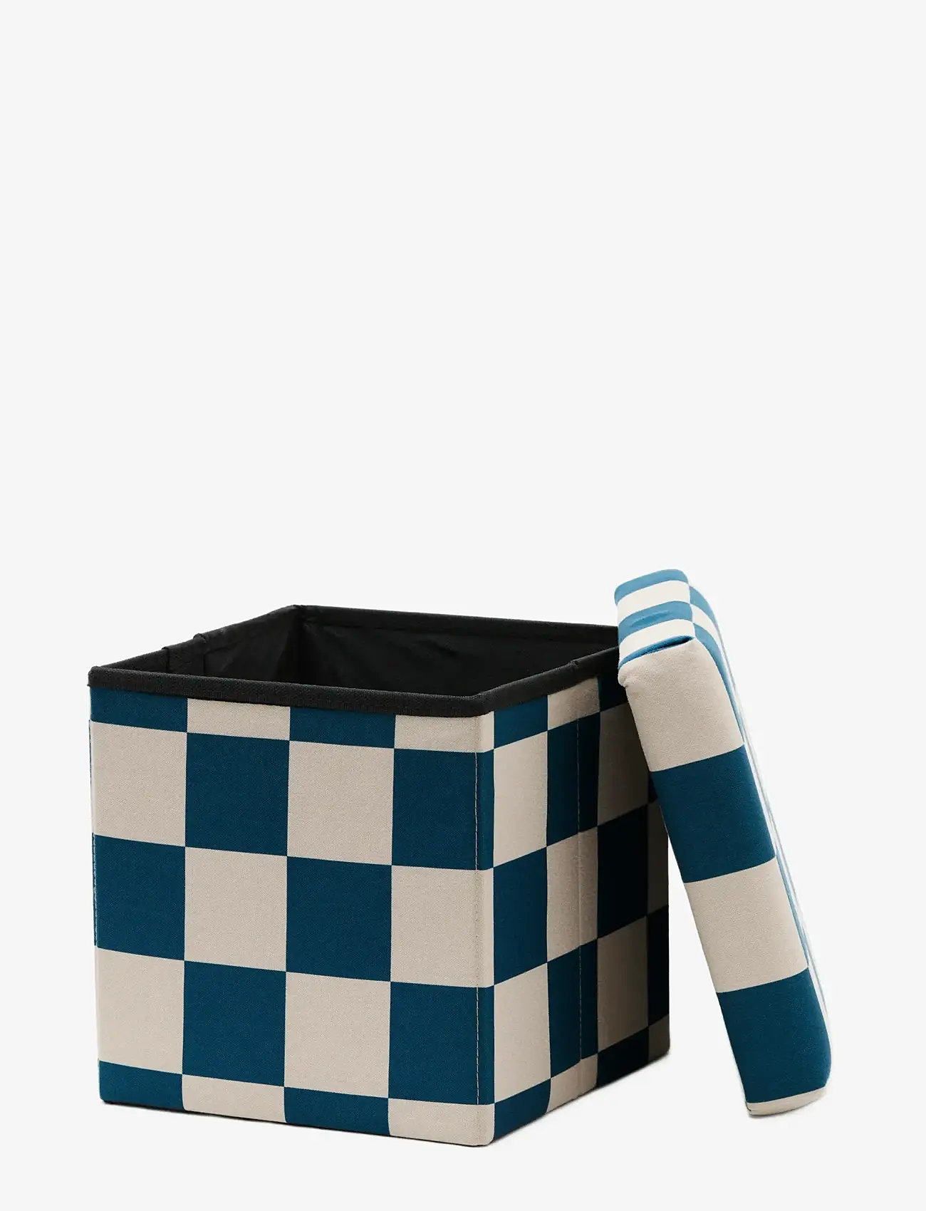 Kid's Concept - Pouffe with storage check teal 30 cm - storage furniture - multi - 2