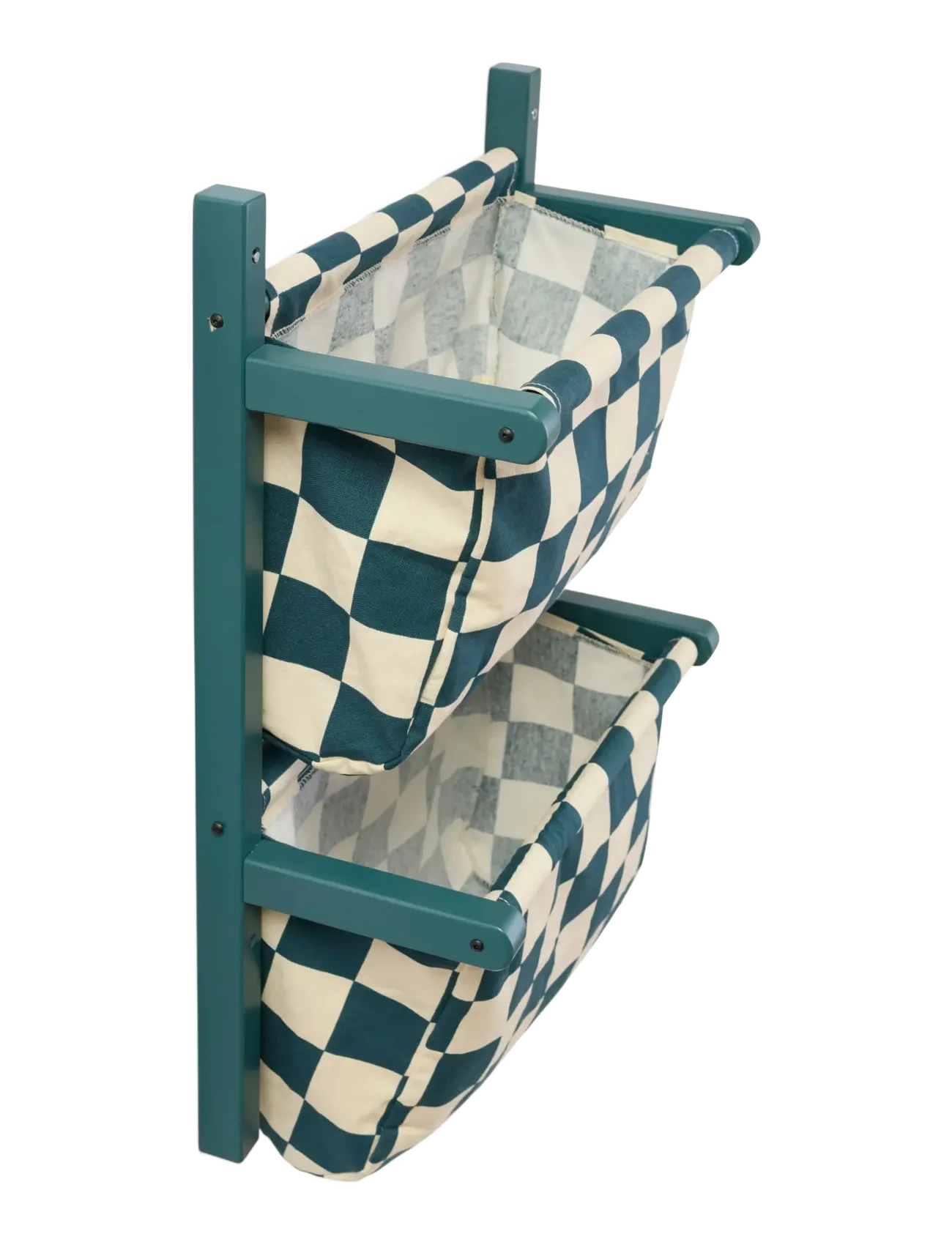 Kid's Concept Wall Storage Textile Check Teal, One Size, Storage, Marineblau - Baskets, Kinder