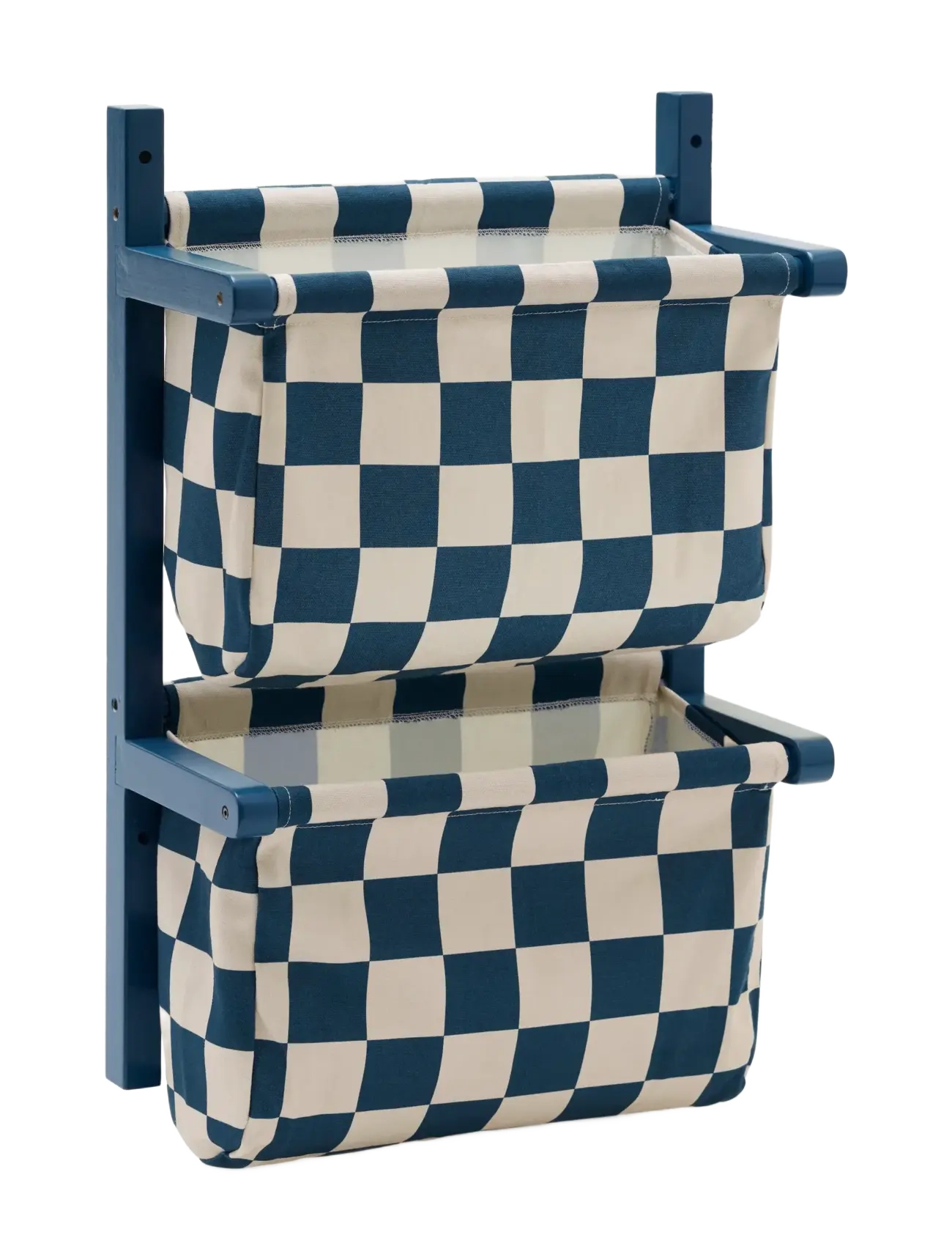 Kid's Concept Wall storage textile check teal - Kids home - MULTI / navy