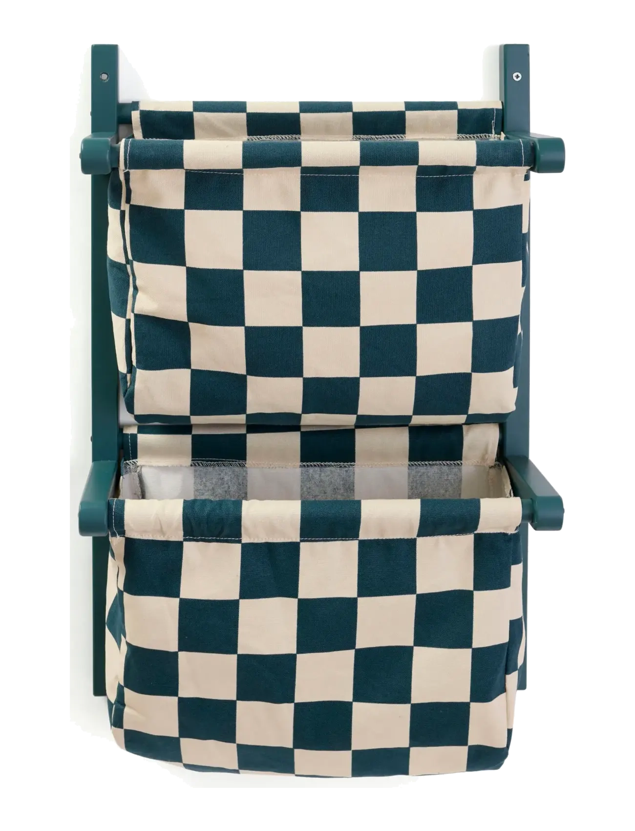 Kid's Concept - Wall storage textile check teal - opbevaringskurve - multi - 2