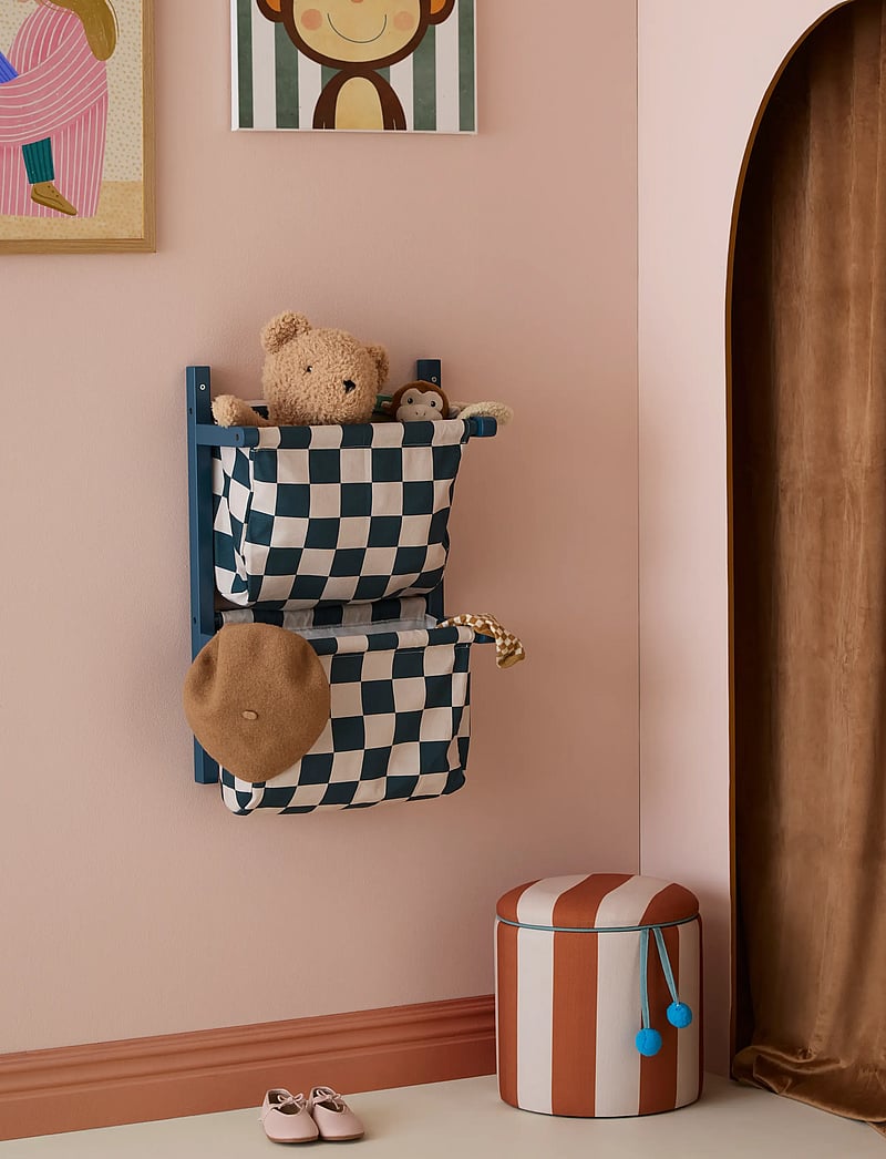Kid's Concept - Wall storage textile check teal - hoiukorvid - multi - 0
