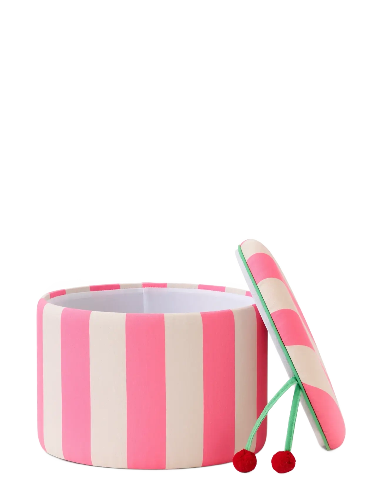Kid's Concept - Pouffe cylinder with storage pink - multi - 2