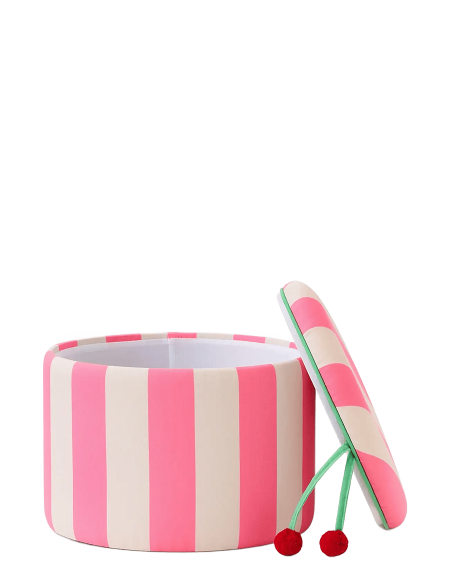 Kid's Concept - Pouffe cylinder with storage pink - multi - 2