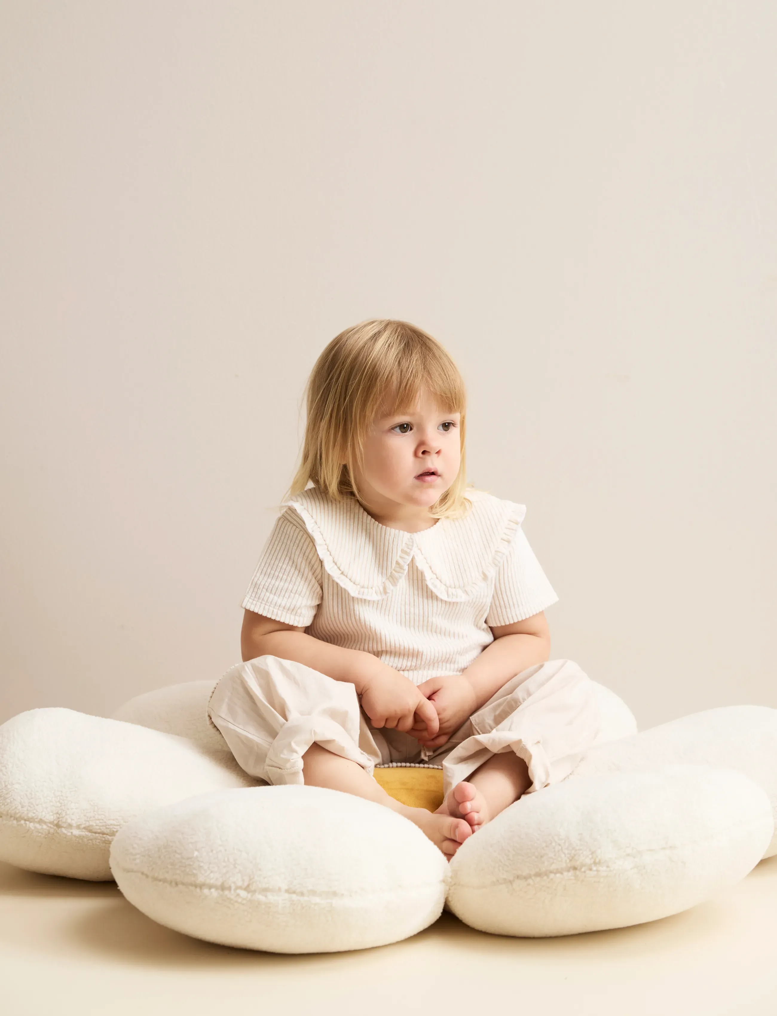 Kid's Concept Floor Cushion Flower, One Size, Cream, Indretning Til Børn > Puder, Børn