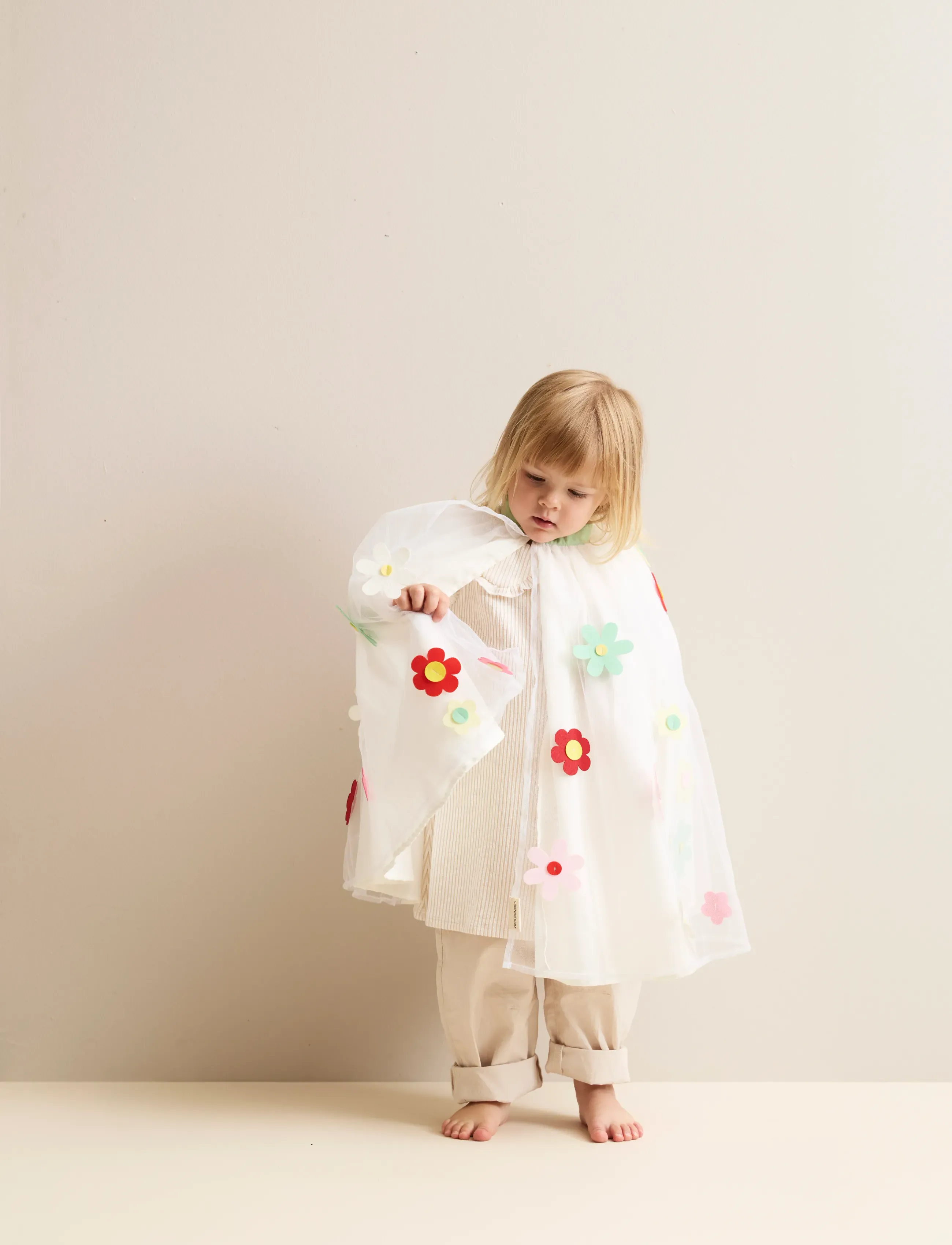 Kid's Concept Flower Cape Dress-Up, Børn, Costumes Tilbehør, Hvid, Str: ONE SIZE
