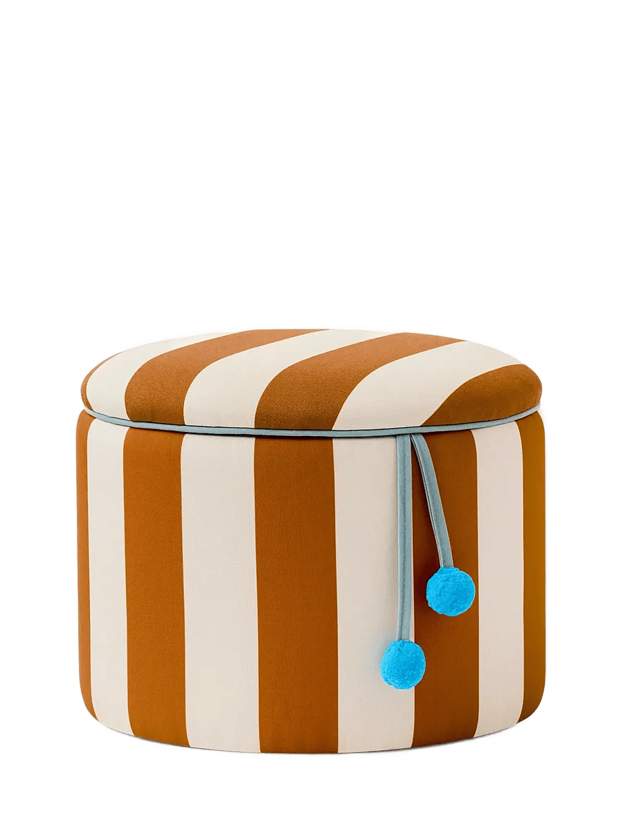 Kid's Concept - Pouffe cylinder with storage brown - puffer og lænestole - multi - 1