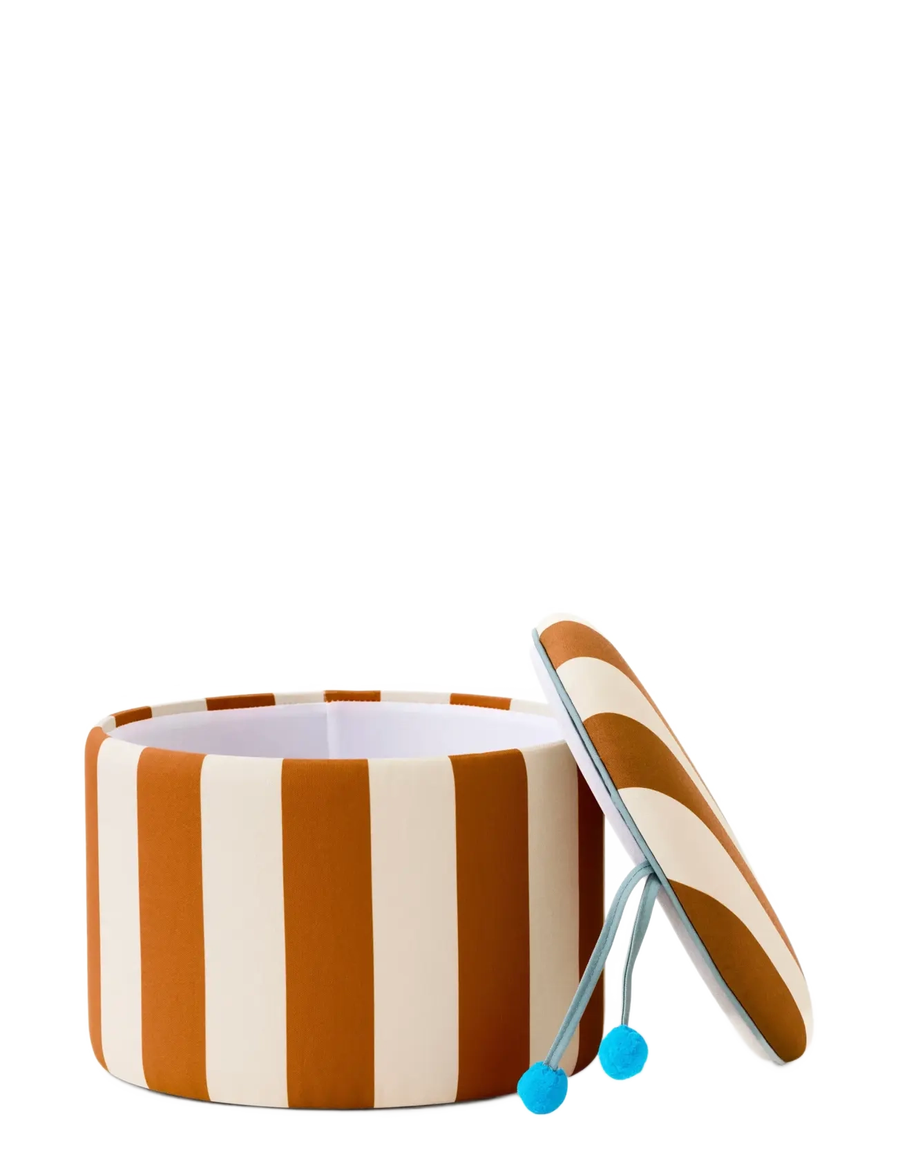 Kid's Concept - Pouffe cylinder with storage brown - puffer og lænestole - multi - 2