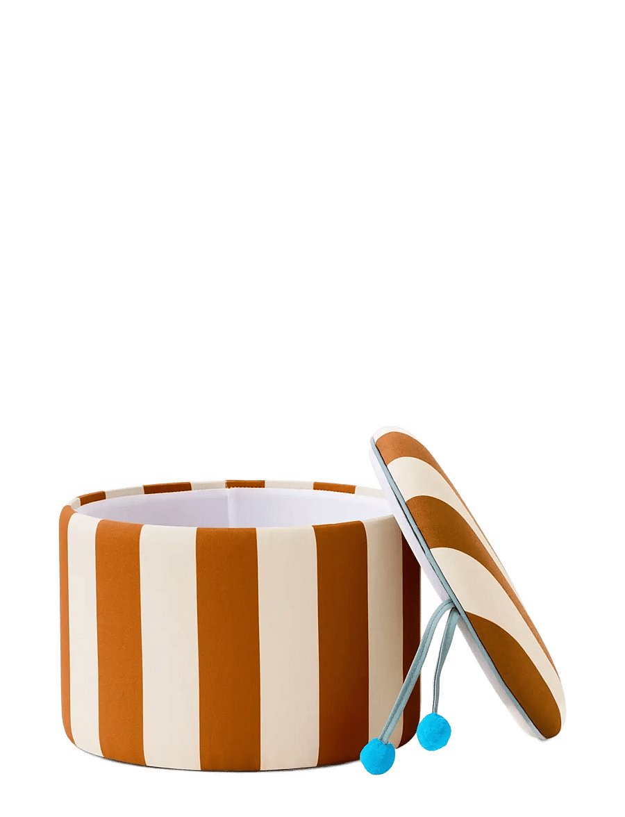 Kid's Concept - Pouffe cylinder with storage brown - puffer og lænestole - multi - 2