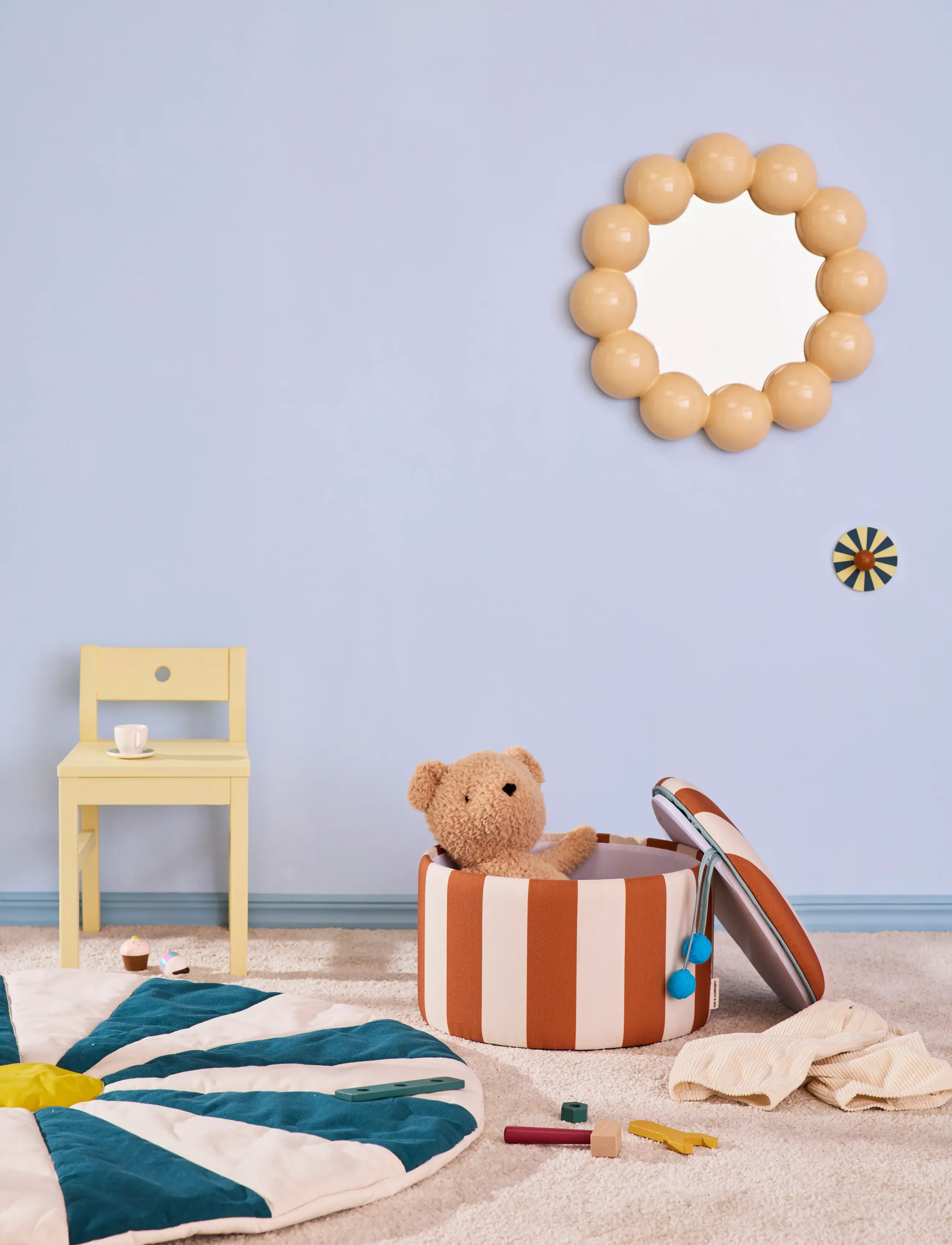 Kid's Concept Pouffe Cylinder With Storage Brown, One Size, Furniture, Braun - Pouffes, Kinder