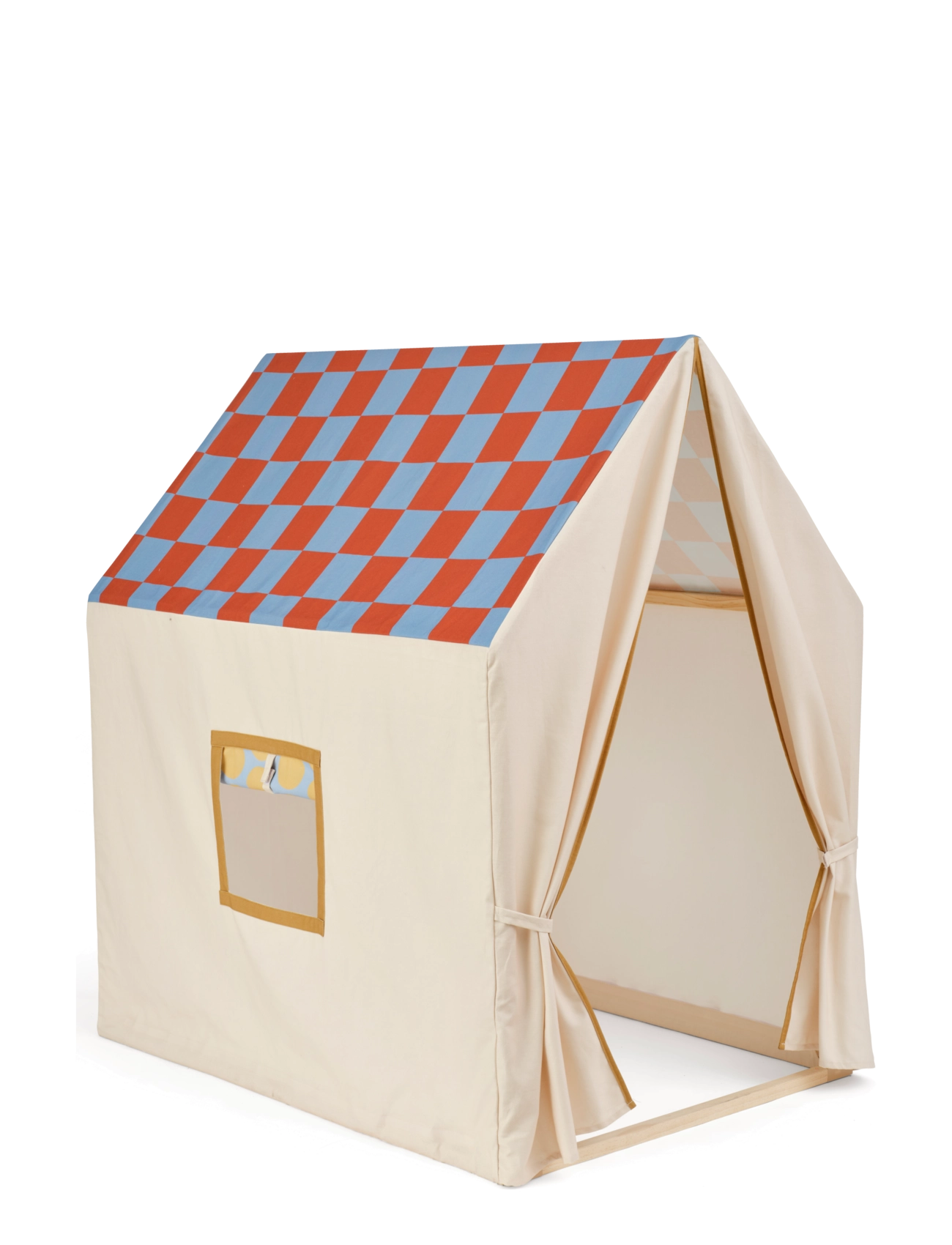 Kid's Concept Play house tent dusty blue check - Børnesenge & Tilbehør - MULTI / cream
