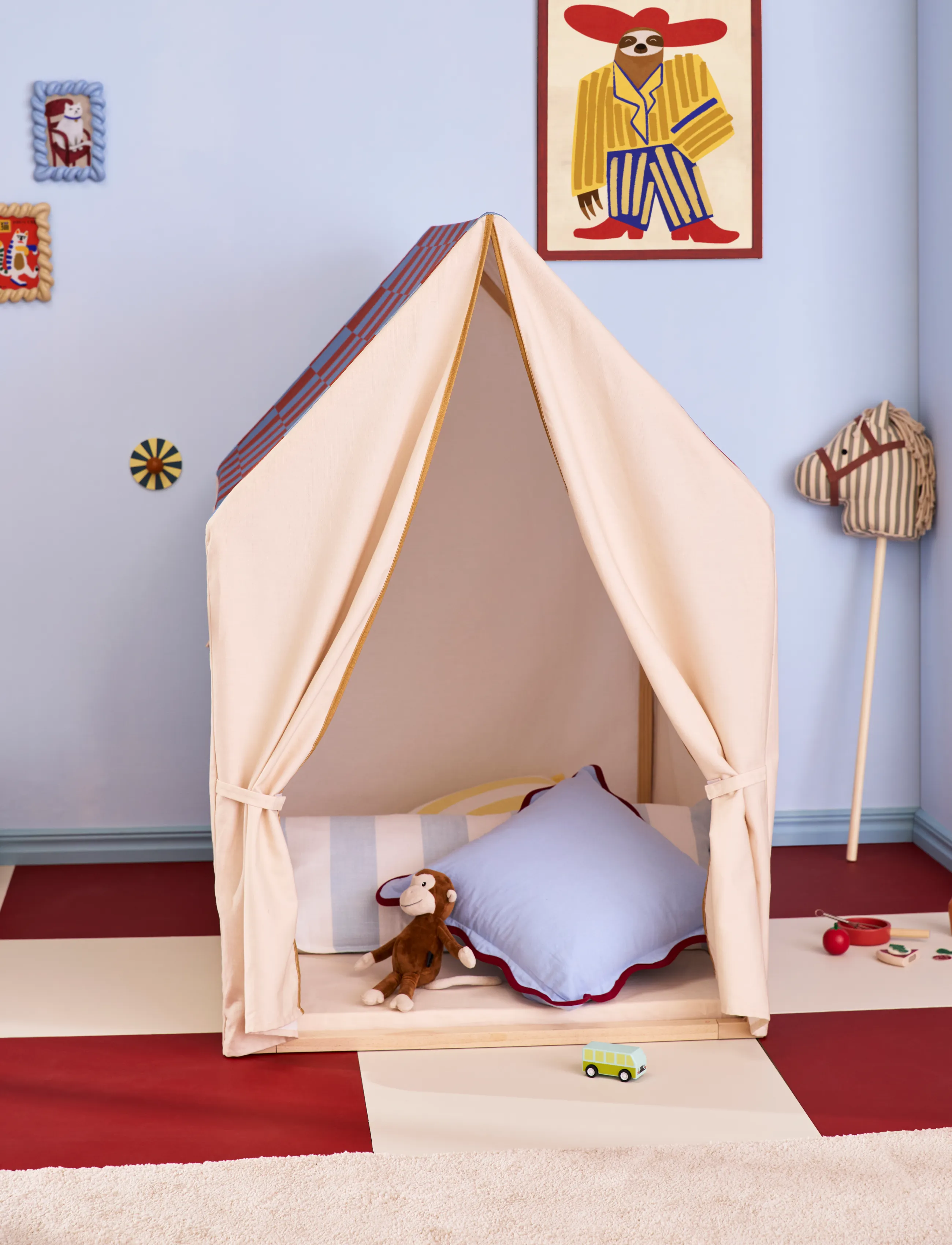 Kid's Concept - Play house tent dusty blue check - multi - 4