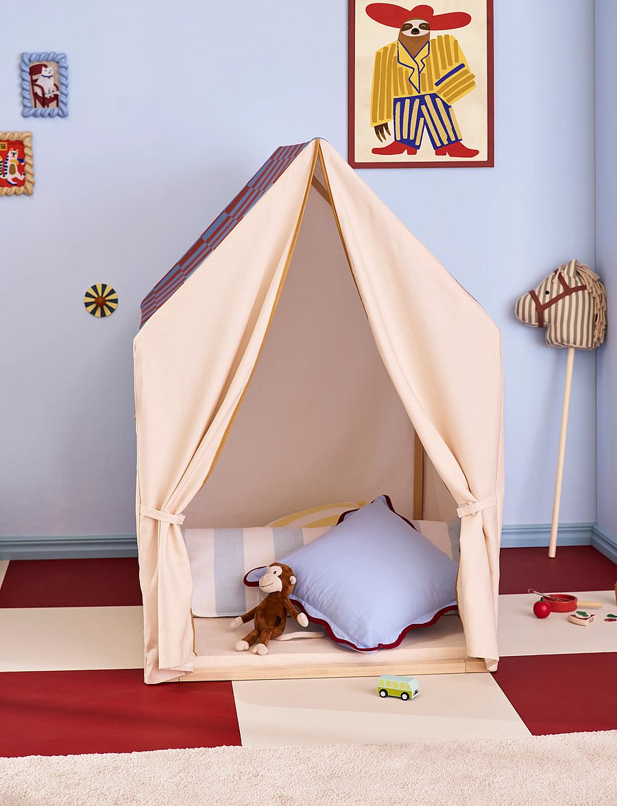 Kid's Concept - Play house tent dusty blue check - multi - 4