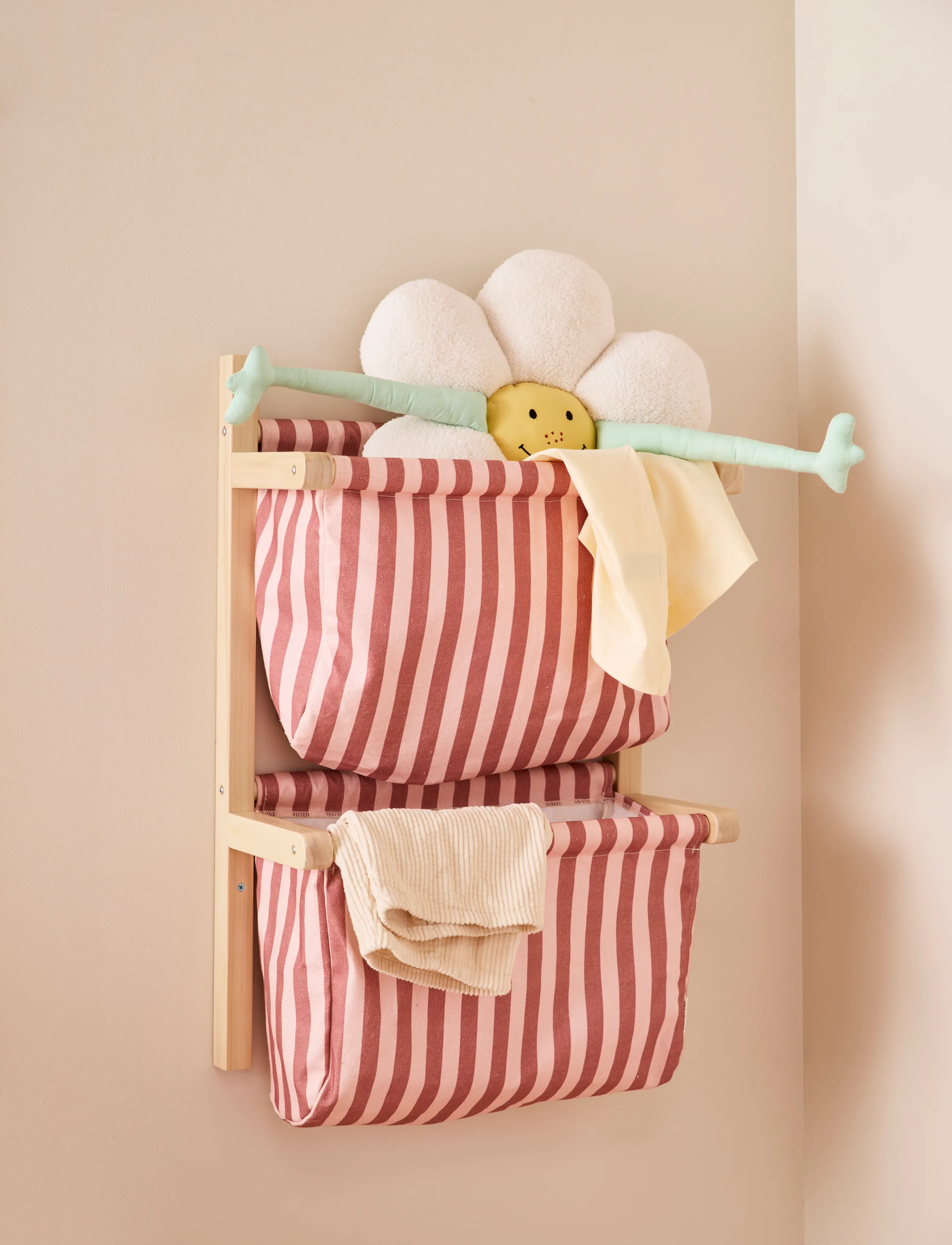 Kid's Concept - Wall storage textile stripe clay pink - pink - 3