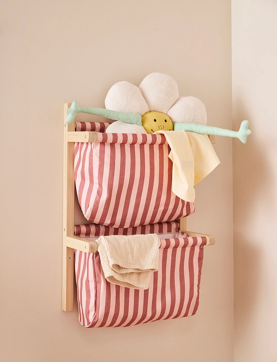 Kid's Concept - Wall storage textile stripe clay pink - pink - 3
