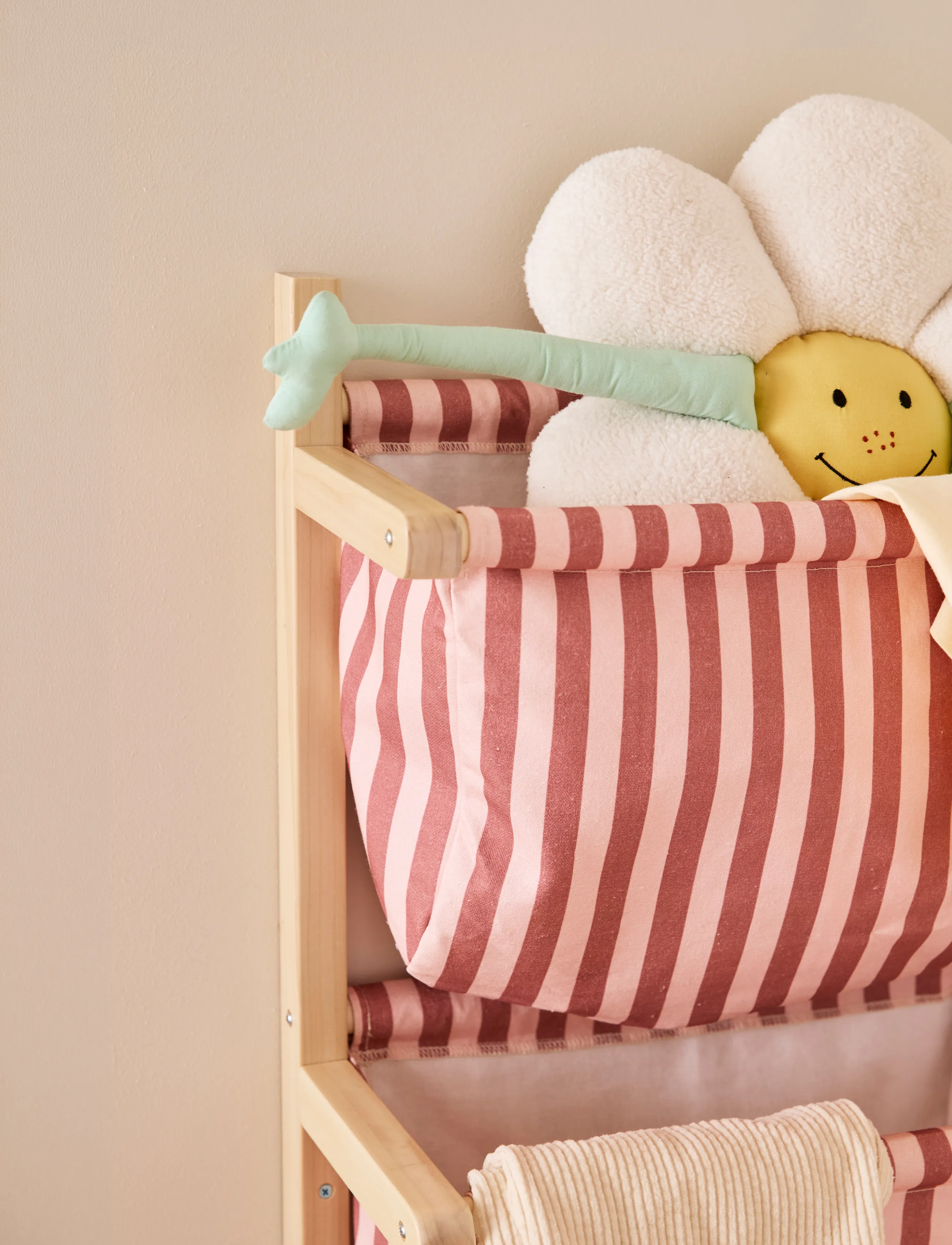 Kid's Concept - Wall storage textile stripe clay pink - pink - 4