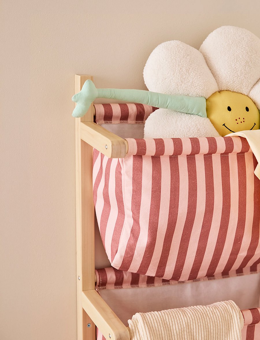 Kid's Concept - Wall storage textile stripe clay pink - pink - 4