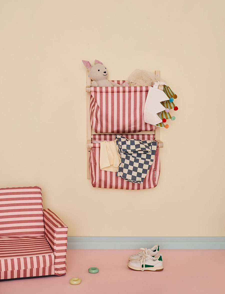 Kid's Concept - Wall storage textile stripe clay pink - pink - 5
