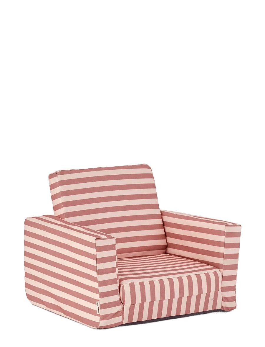 Kid's Concept - Armchair foldable stripe clay pink - stole & skamler - pink - 1