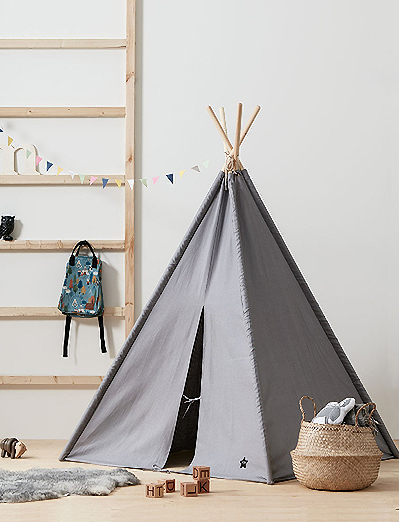 Kid's Concept - Tipi tent grey - vaikiškos palapinės ir tuneliai - grey - 1