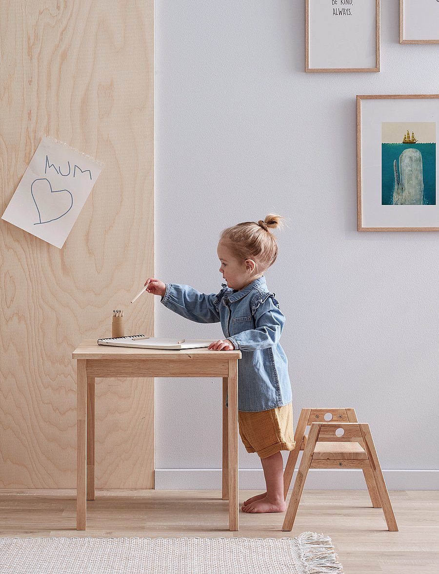Kid's Concept - Table & Adjustable stool - mööbel - nature - 0