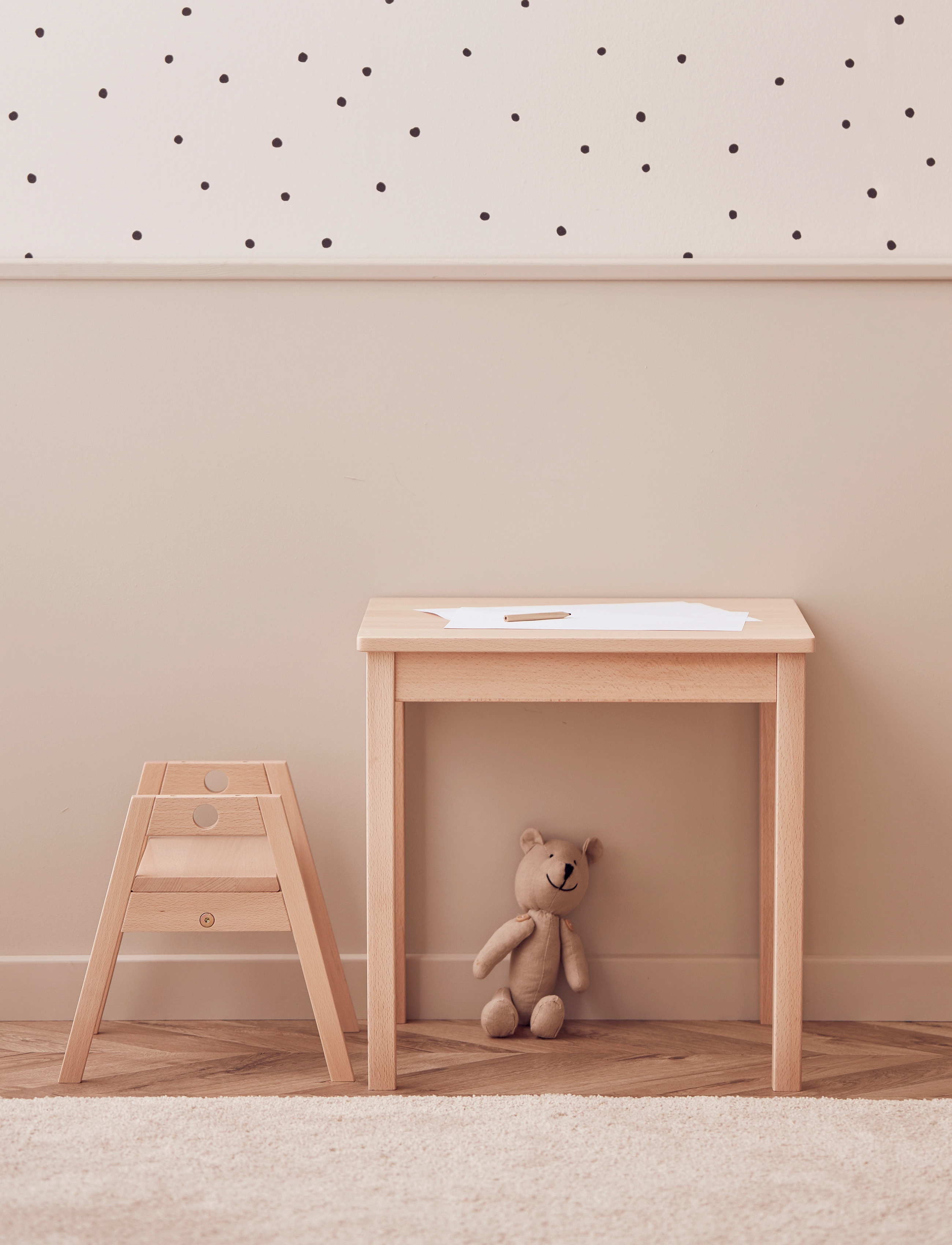 Kid's Concept - Table & Adjustable stool - kids bedroom sets - nature - 2