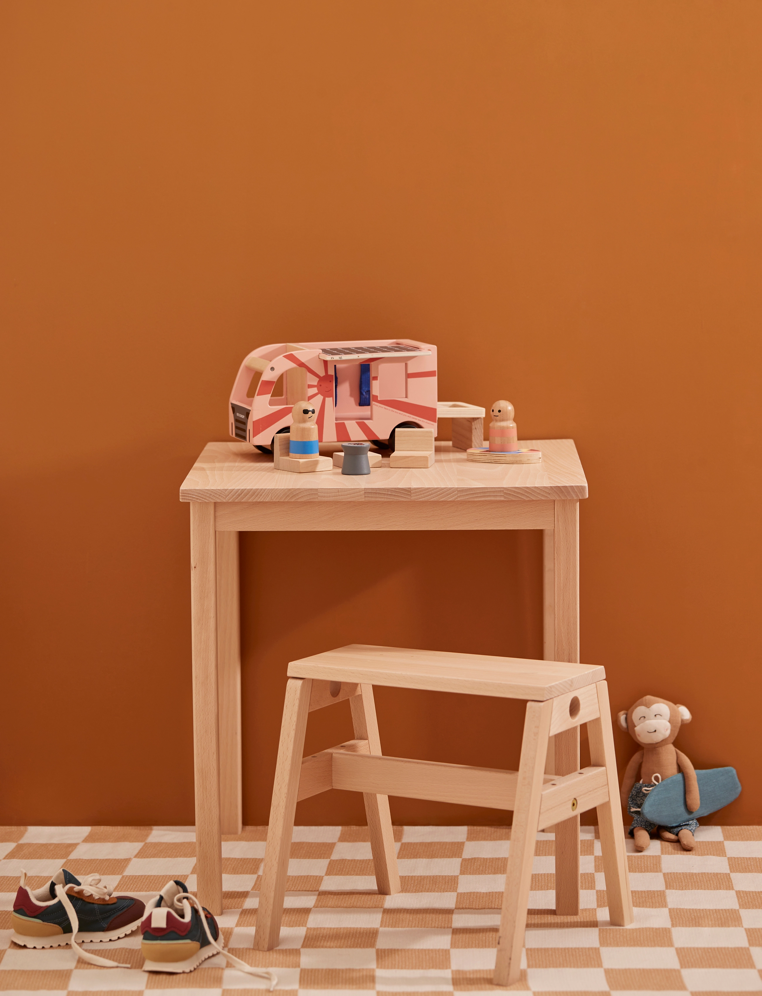 Kid's Concept - Table & Adjustable stool - kids bedroom sets - nature - 3