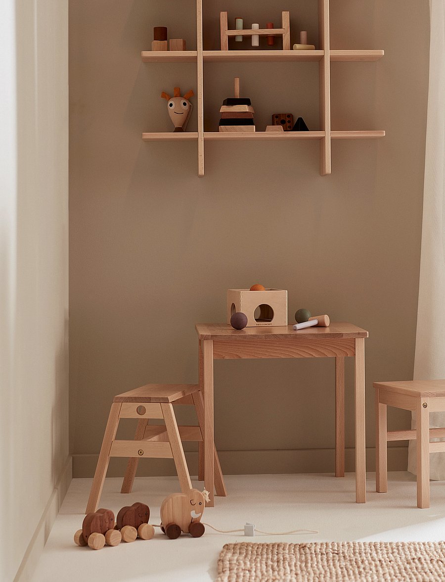Kid's Concept - Table & Adjustable stool - mööbel - nature - 5