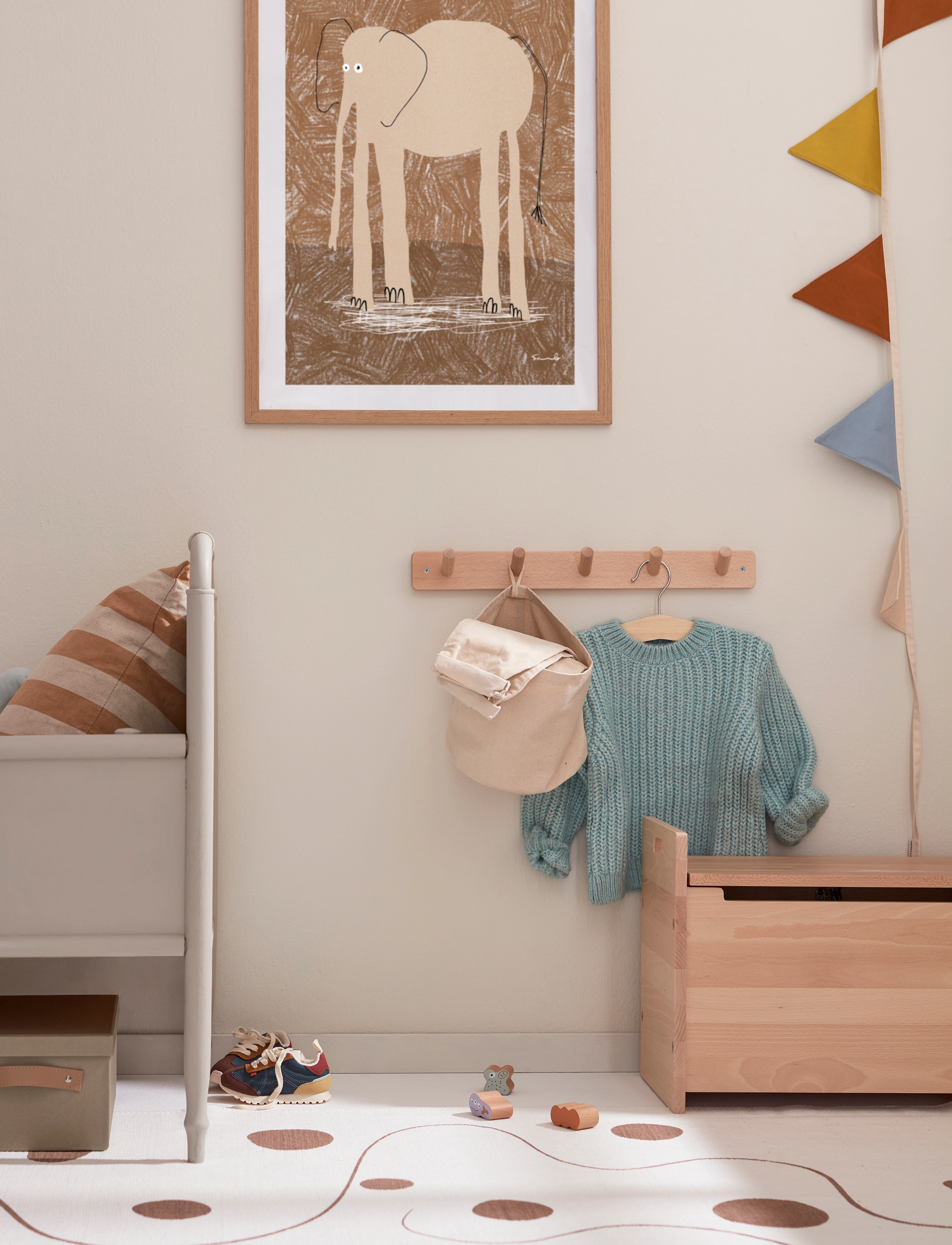 Kid's Concept Chest & Hookboard Saga, One Size, Furniture, Beige - Kids Bedroom Sets, Kinder