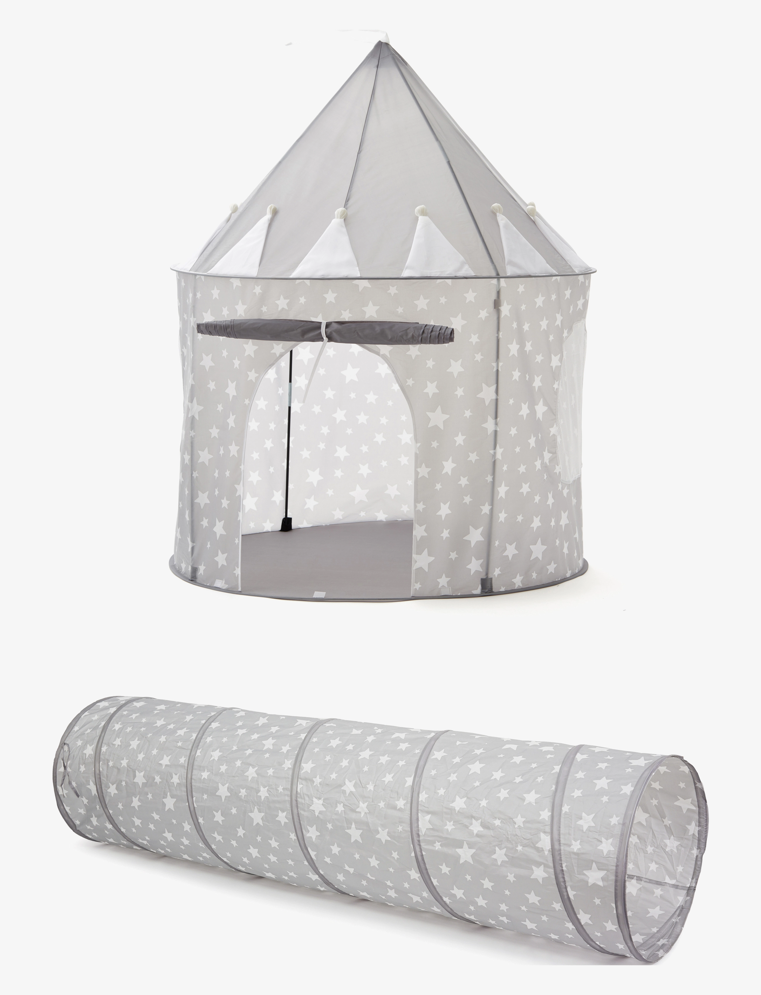 Kid's Concept Tent Grey & Tunnel Grey, One Size, Play Tents Tunnels, Grau - Tent, Kinder