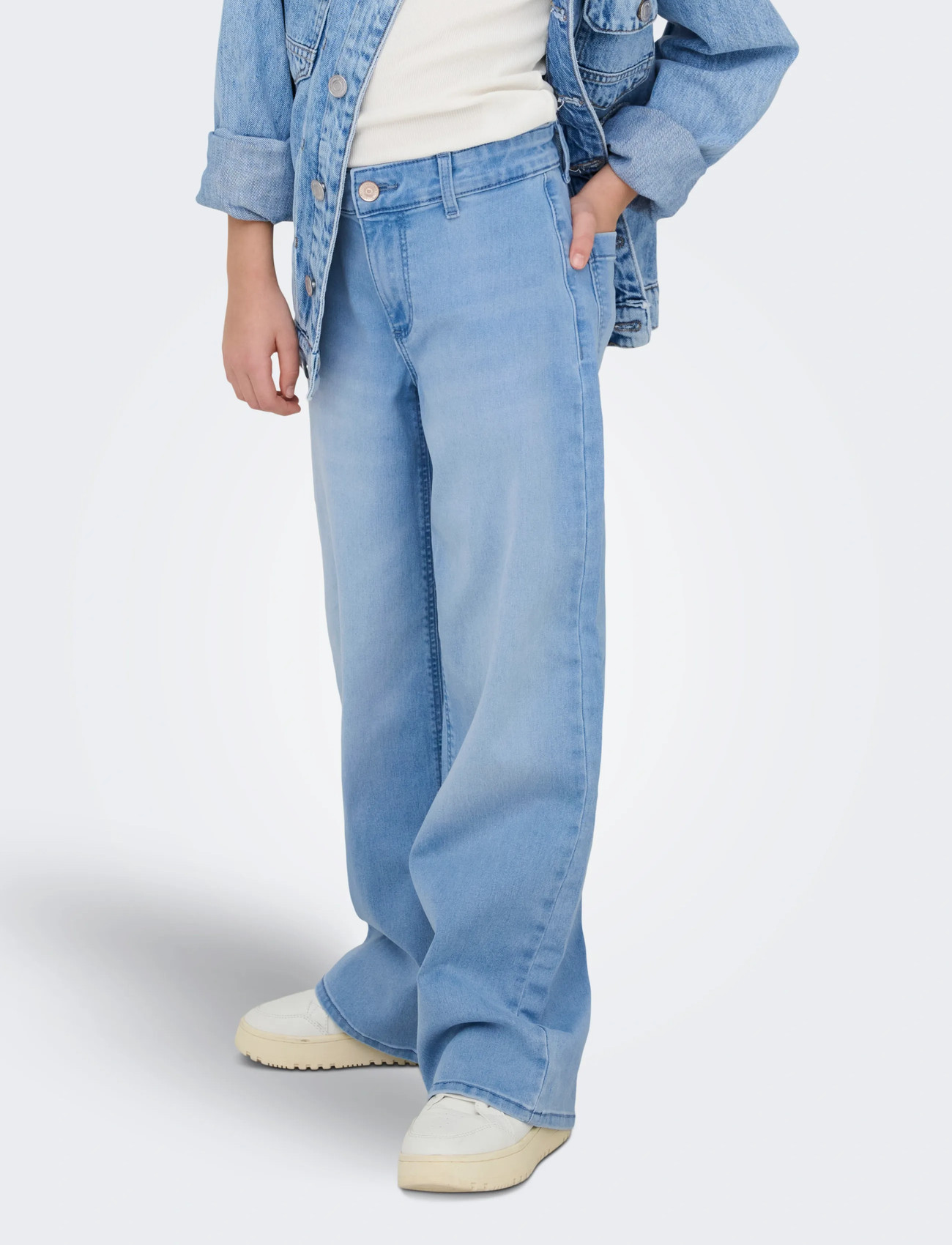 Light Blue Denim Sylvie Clean Wide Leg Denim Jeans Noos str. 158