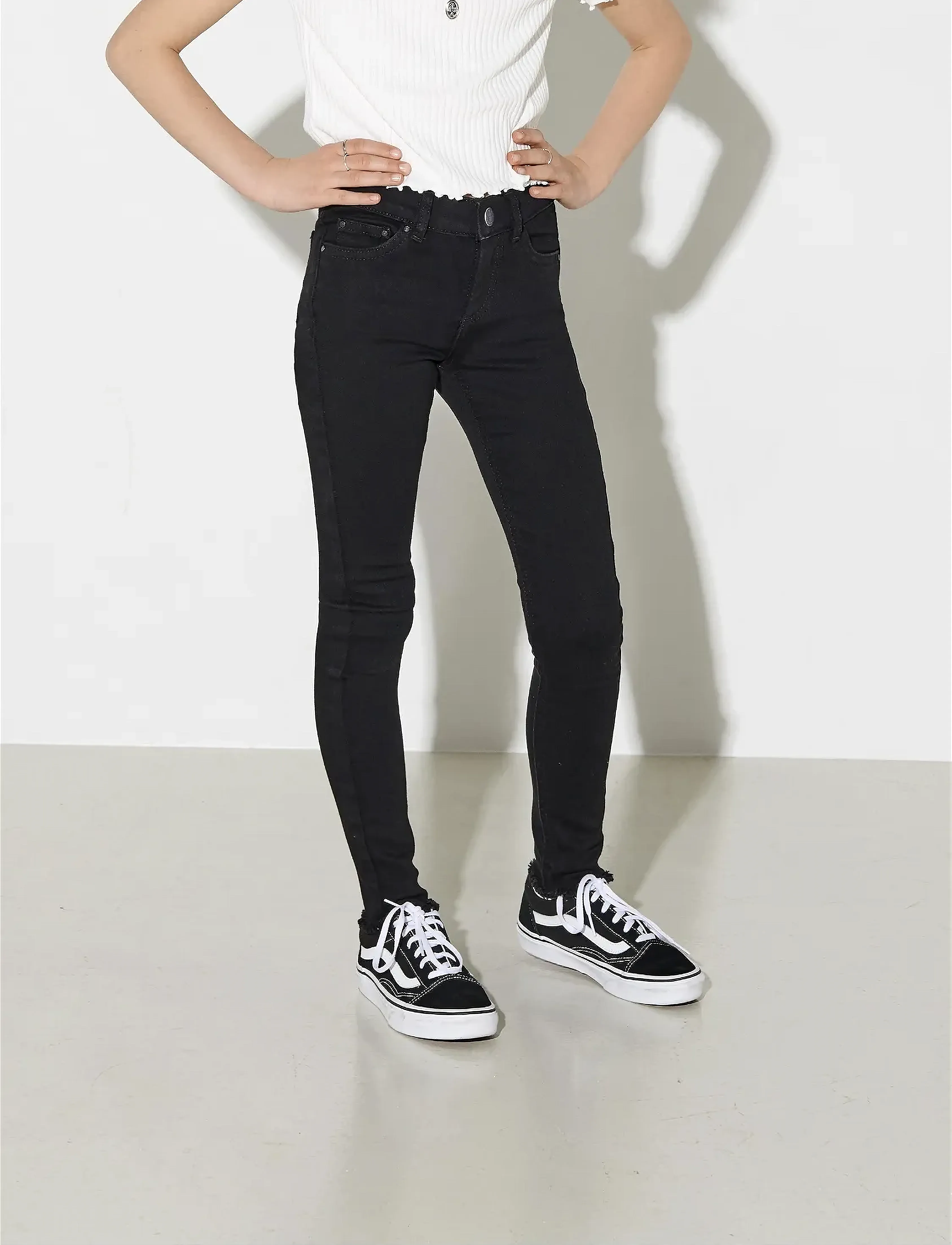 Kids Only Konblush Skinny Jeans 2343, 152, Jeans, Schwarz - Kinder