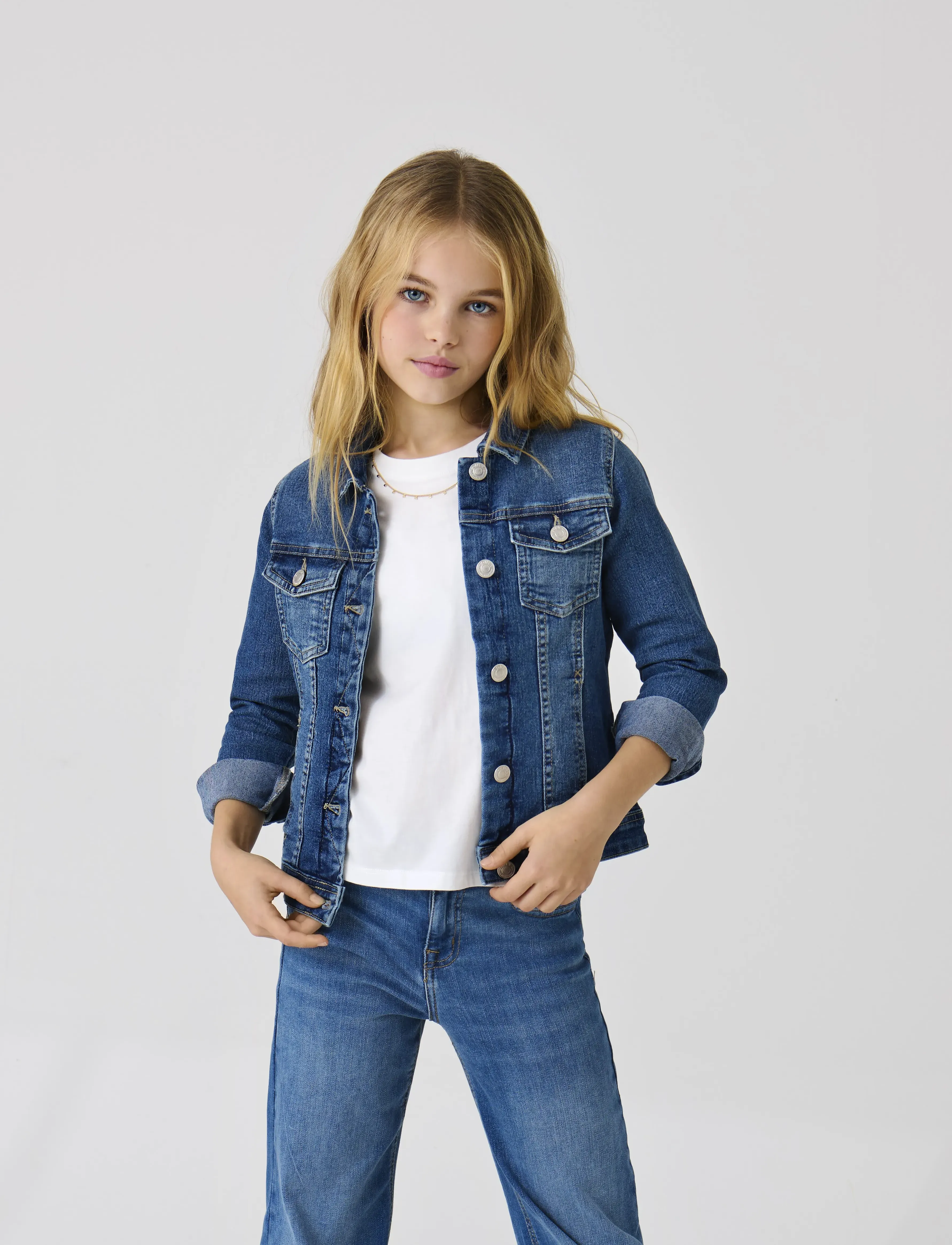 Kids Only Kogsara Med Blue Dnm Jacket Noos, 122, Jackets & Coats, Blau - Denim Corduroy, Kinder