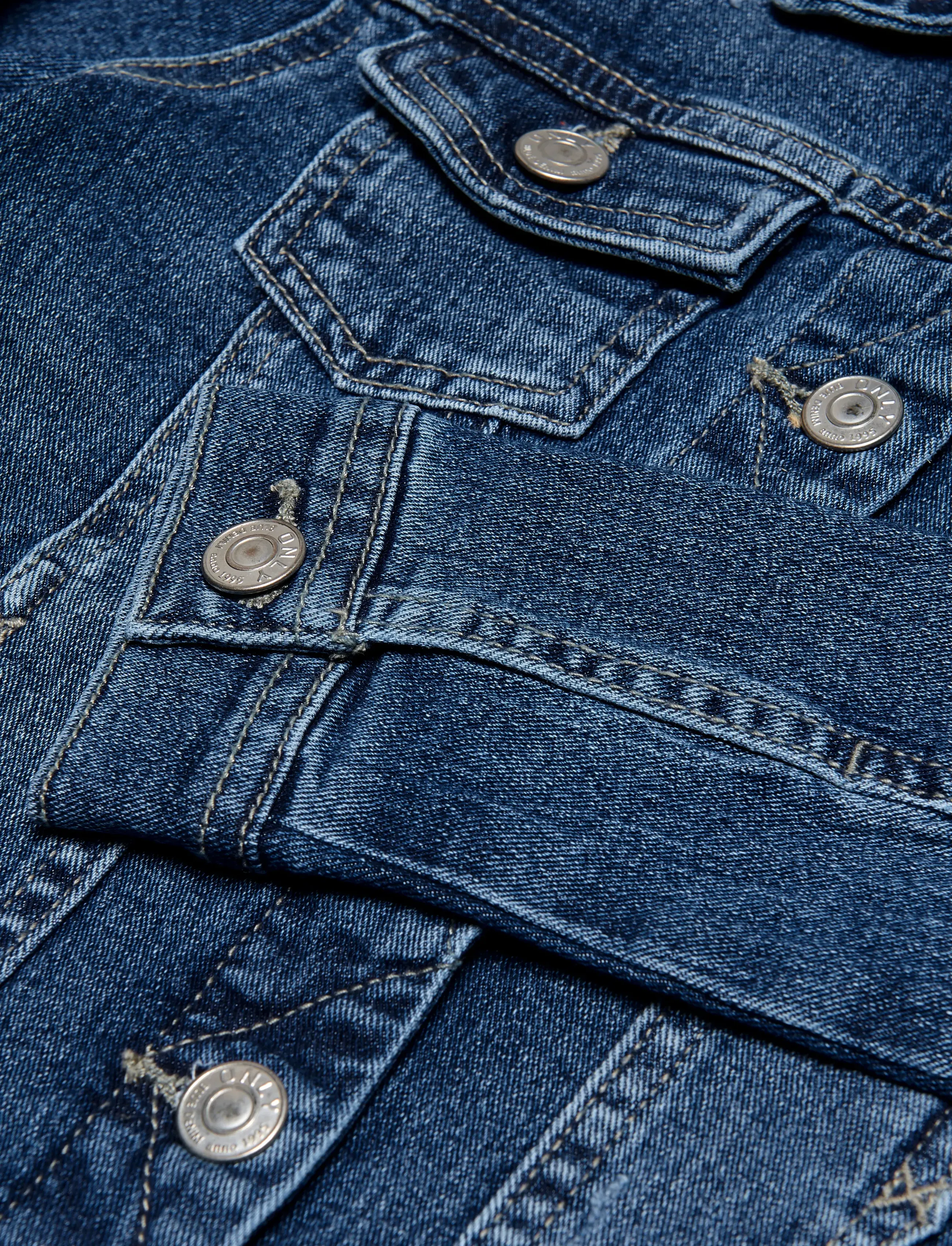 Kids Only - KOGSARA MED BLUE DNM JACKET NOOS - teksa ja velvet - medium blue denim - 3