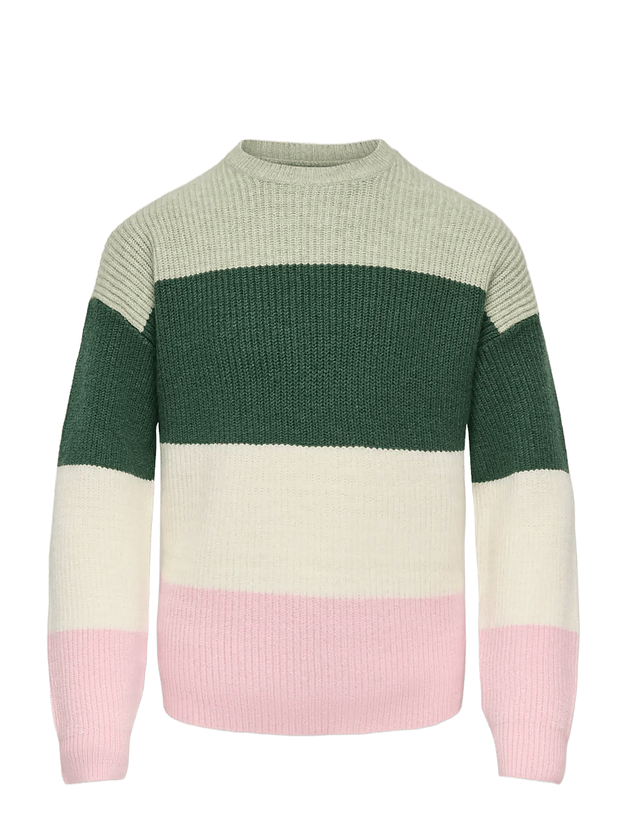 Kids Only - KOGSANDY L/S STRIPE PULLOVER KNT NOOS - trøjer - desert sage - 0