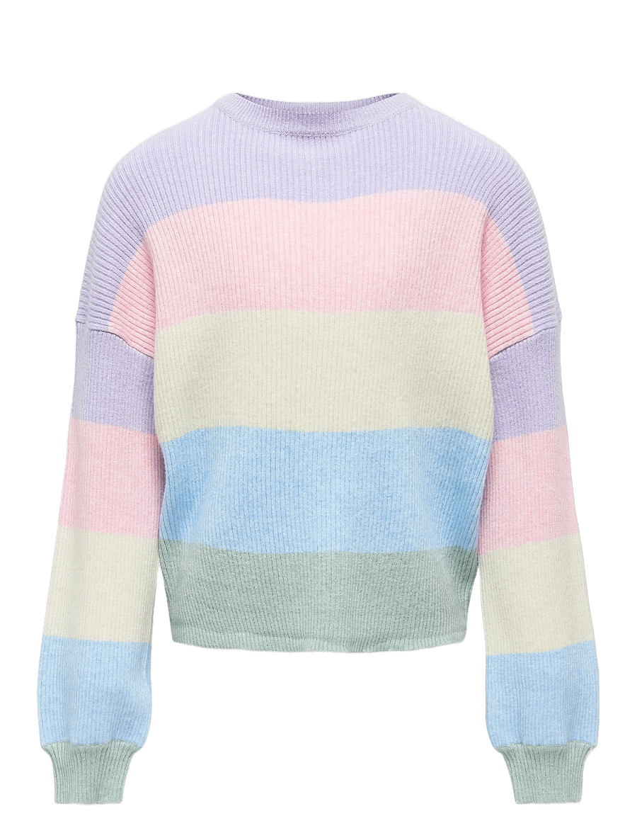Kids Only - KOGSANDY L/S STRIPE PULLOVER KNT NOOS - trøjer - lavendula - 1