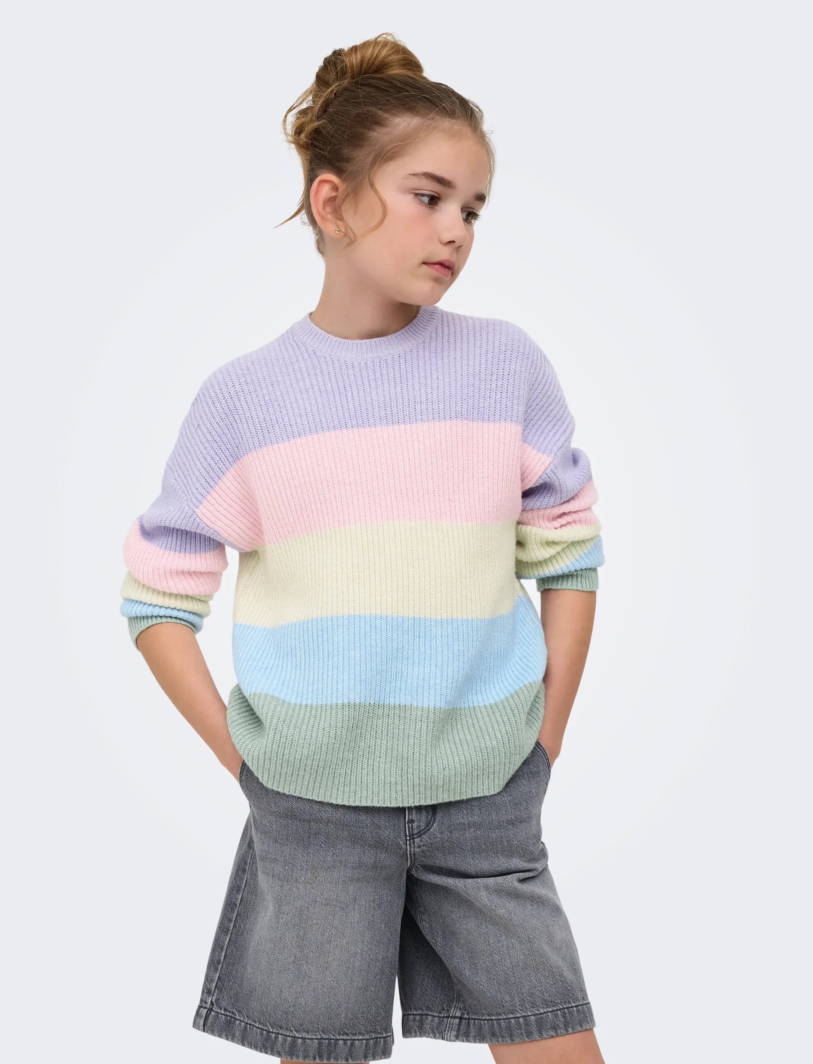 Kids Only Konsandy L/S Stripe Pullover Cp Knt, 122-128, Multi/patterned, Strik > Pullovere, Børn
