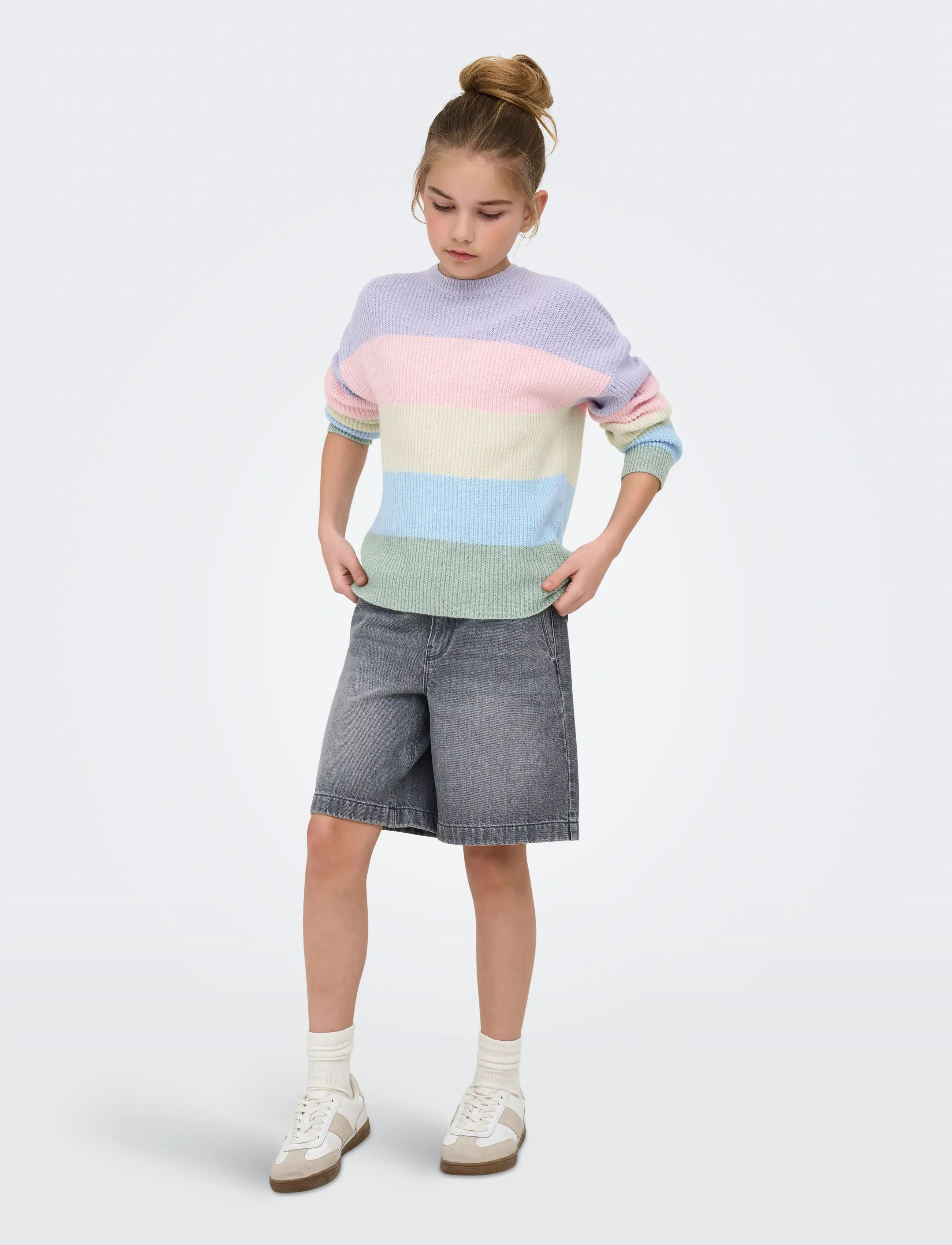 Kids Only - KOGSANDY L/S STRIPE PULLOVER KNT NOOS - trøjer - lavendula - 4