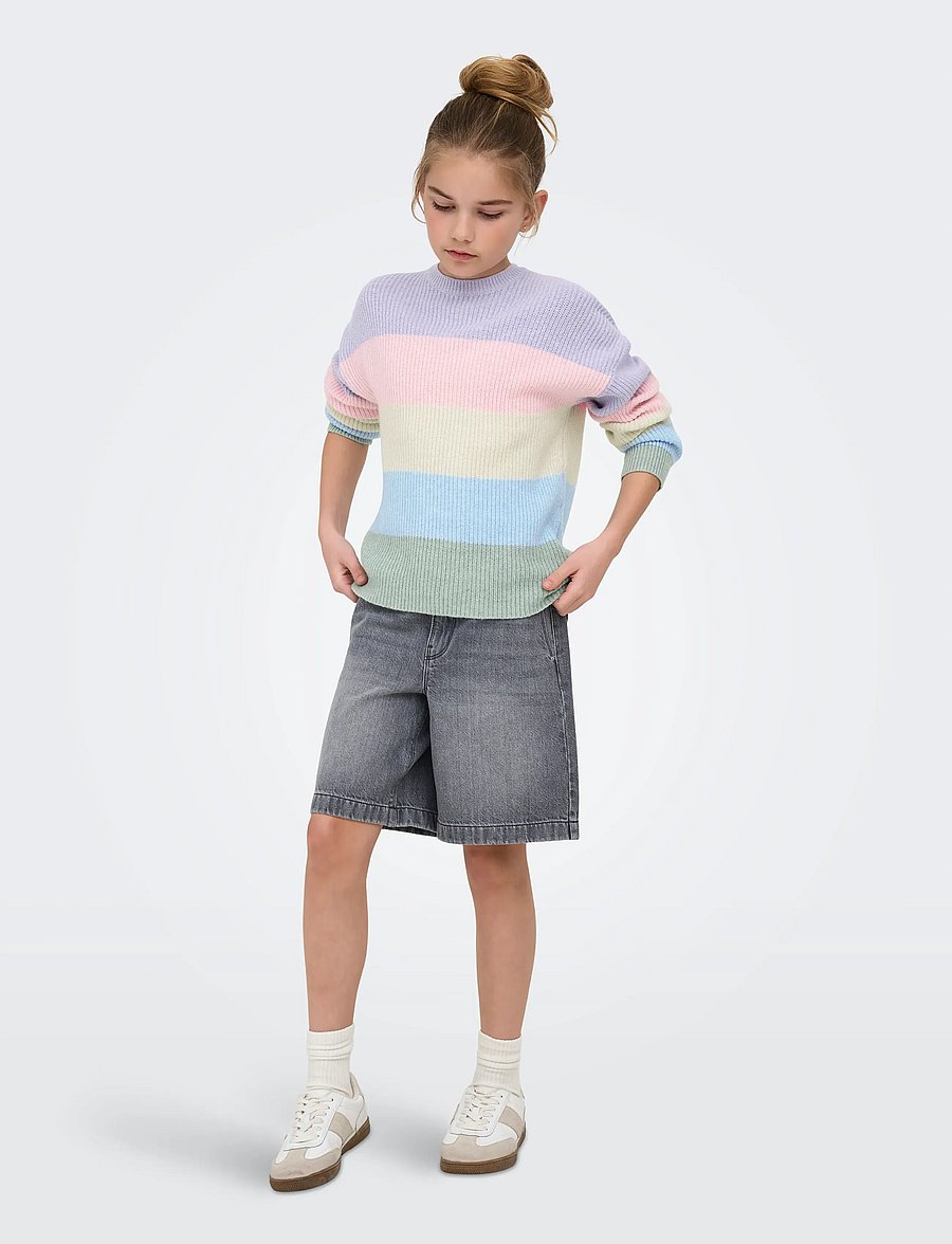 Kids Only - KOGSANDY L/S STRIPE PULLOVER KNT NOOS - trøjer - lavendula - 4