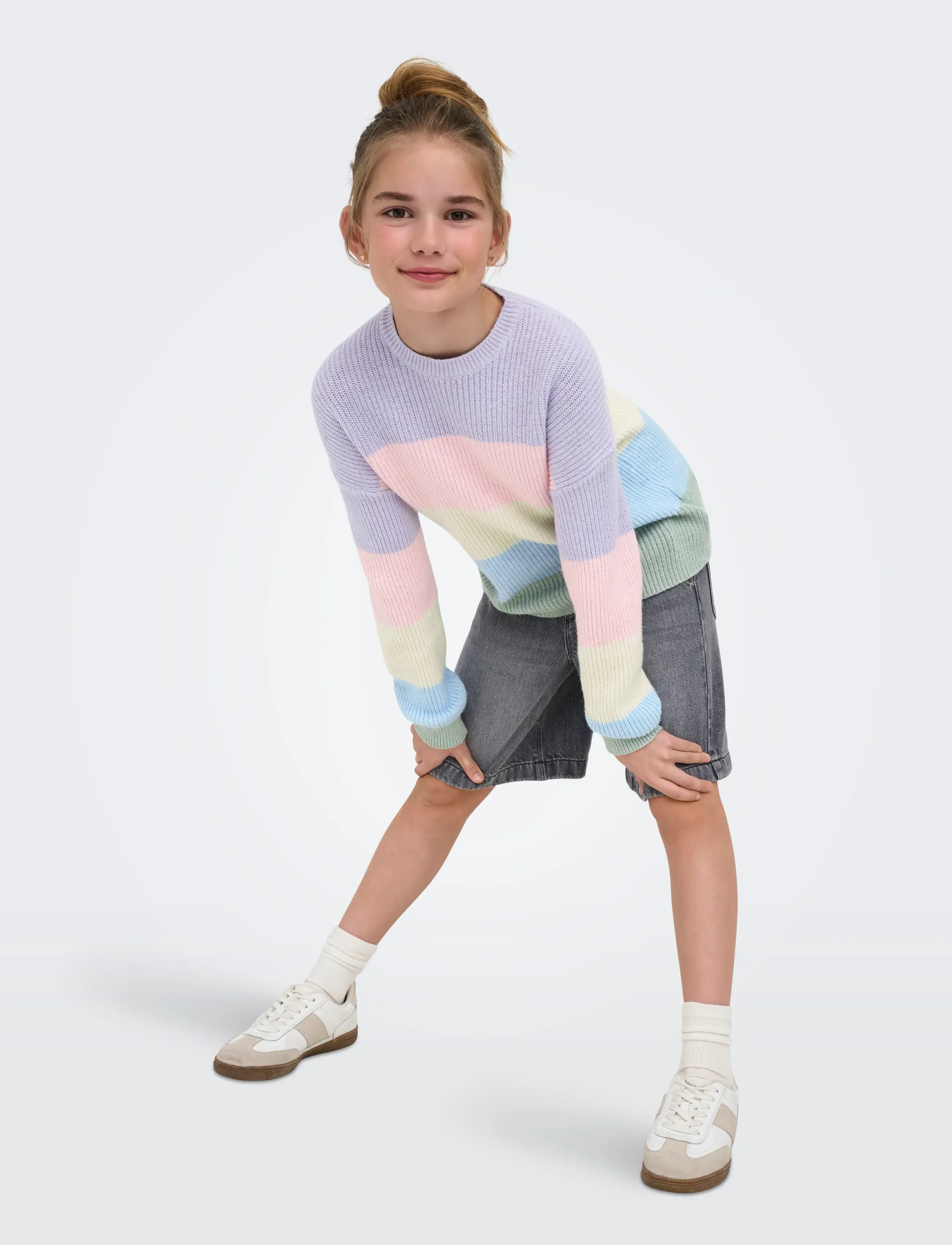 Kids Only - KOGSANDY L/S STRIPE PULLOVER KNT NOOS - trøjer - lavendula - 5
