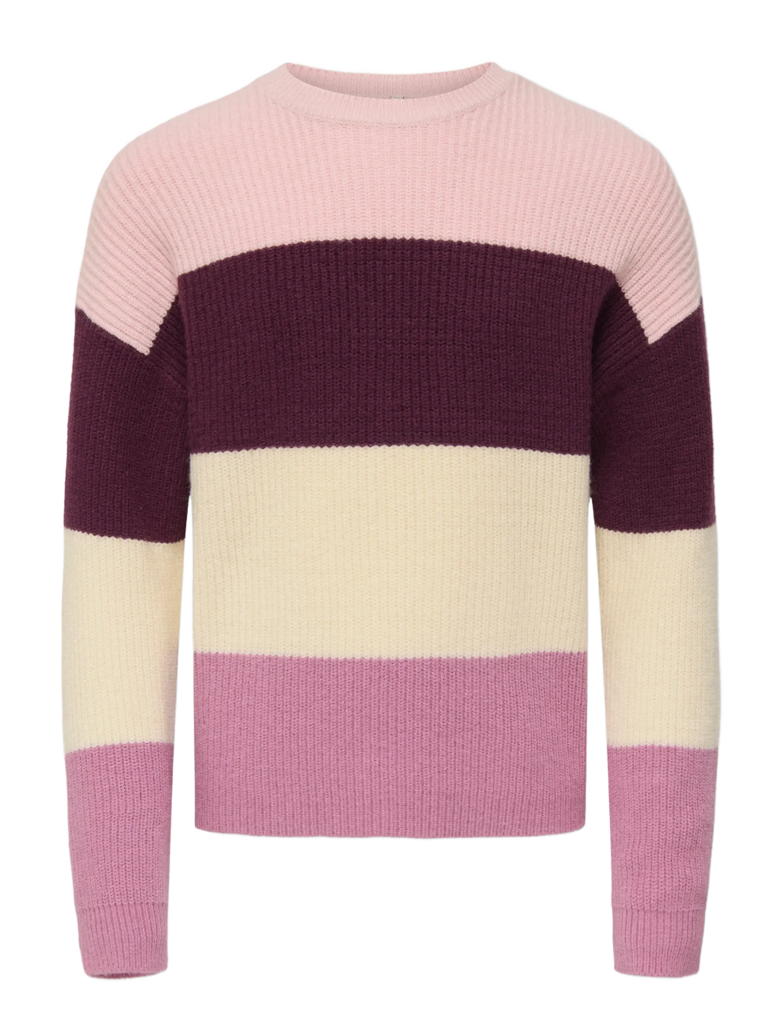 Kids Only KOGSANDY L/S STRIPE PULLOVER KNT NOOS - Stickat - MAUVE WINE / multi