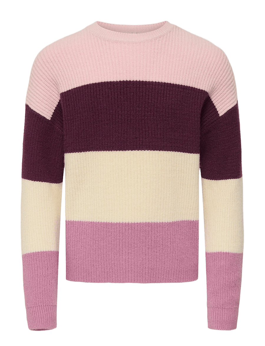 Kids Only - KOGSANDY L/S STRIPE PULLOVER KNT NOOS - trøjer - mauve wine - 1