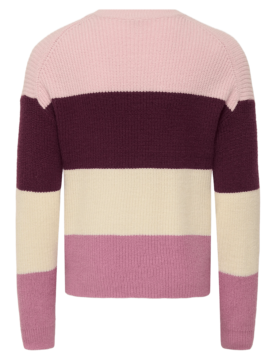 Kids Only - KOGSANDY L/S STRIPE PULLOVER KNT NOOS - trøjer - mauve wine - 2